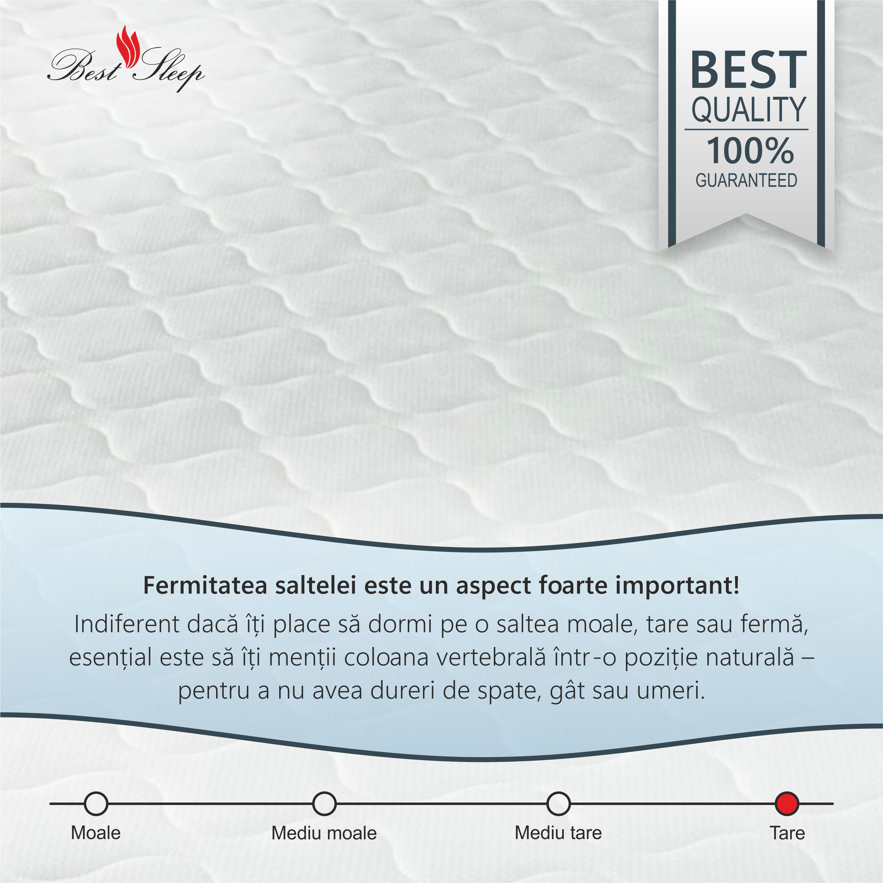 Saltea Ortopedica, BestSleep, Happy, 200x145x20 cm, spuma poliuretanica, hipoalergenic, reversibila, ferma — imaginea 4