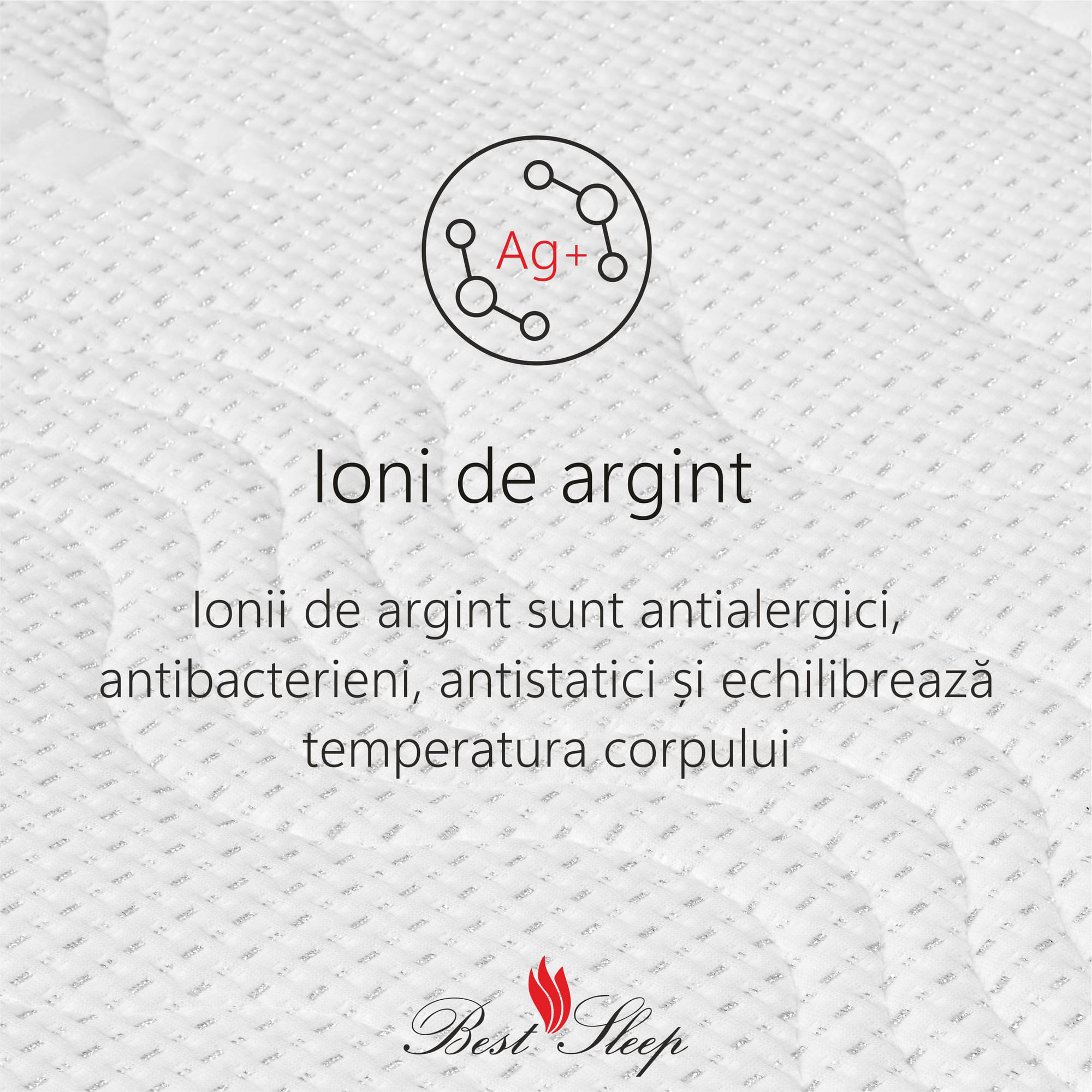 Saltea Ortopedica, Best Sleep, Silver Sleep Argentum 24+5+1, 150x190x30 cm, spuma cu memorie, fir cu ioni de argint — imaginea 2