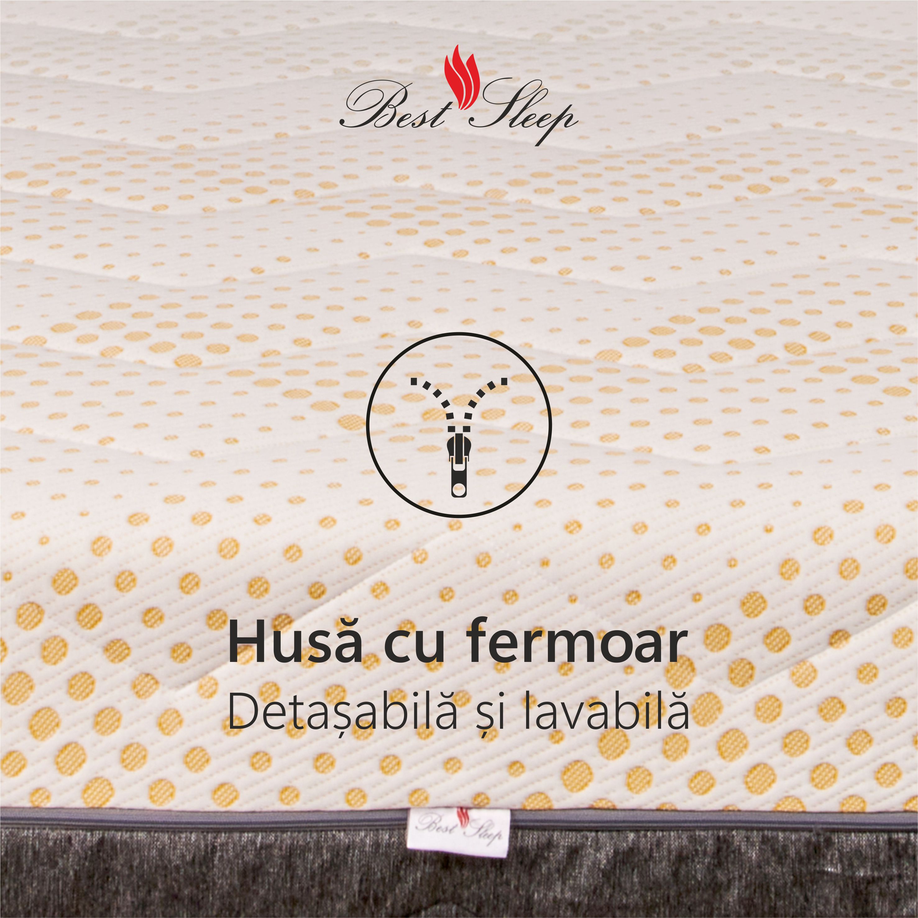 Saltea Ortopedica, BEST SLEEP, Yellow Diamond, 140x200x29 cm, 20+4+4+1, latex cool gel, hipoalergenica — imaginea 5