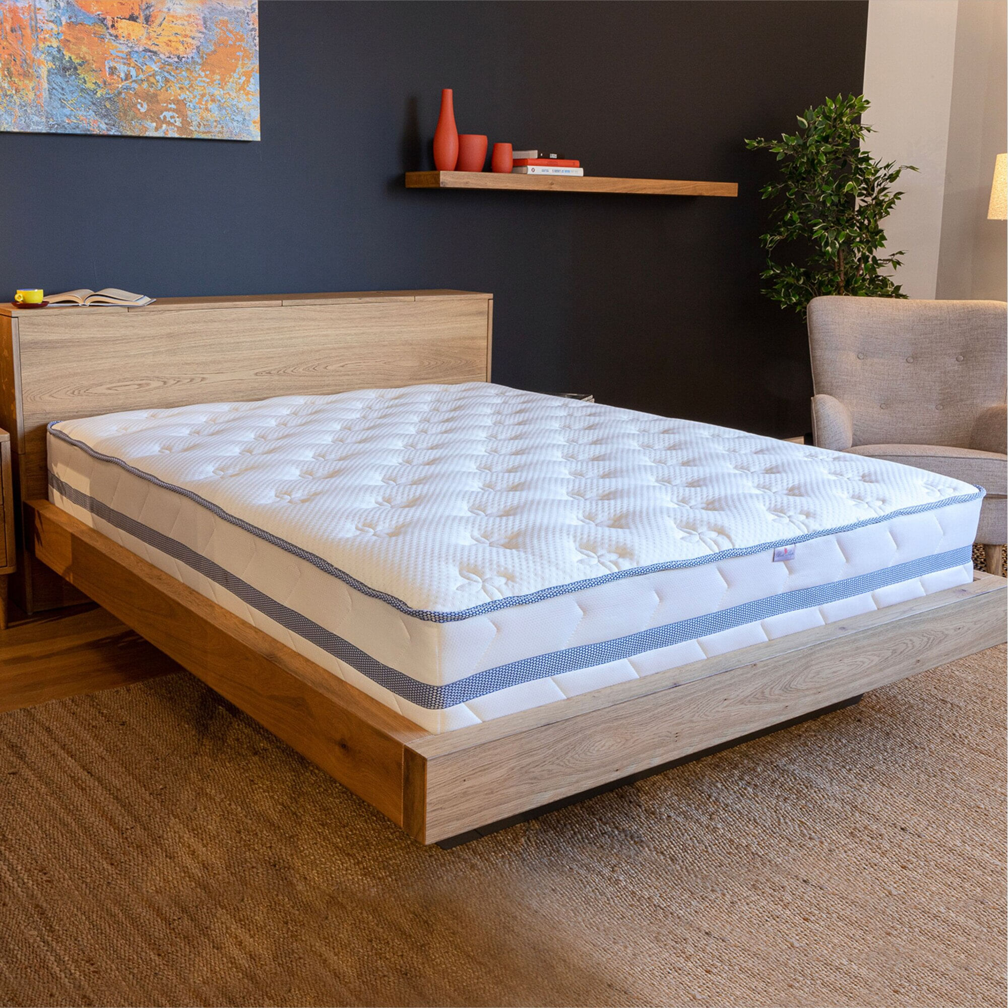 Saltea Ortopedica, Best Sleep, Infinity Blue 80x200x35 cm, spuma poliuretanica si arcuri ambalate individual — imaginea 6