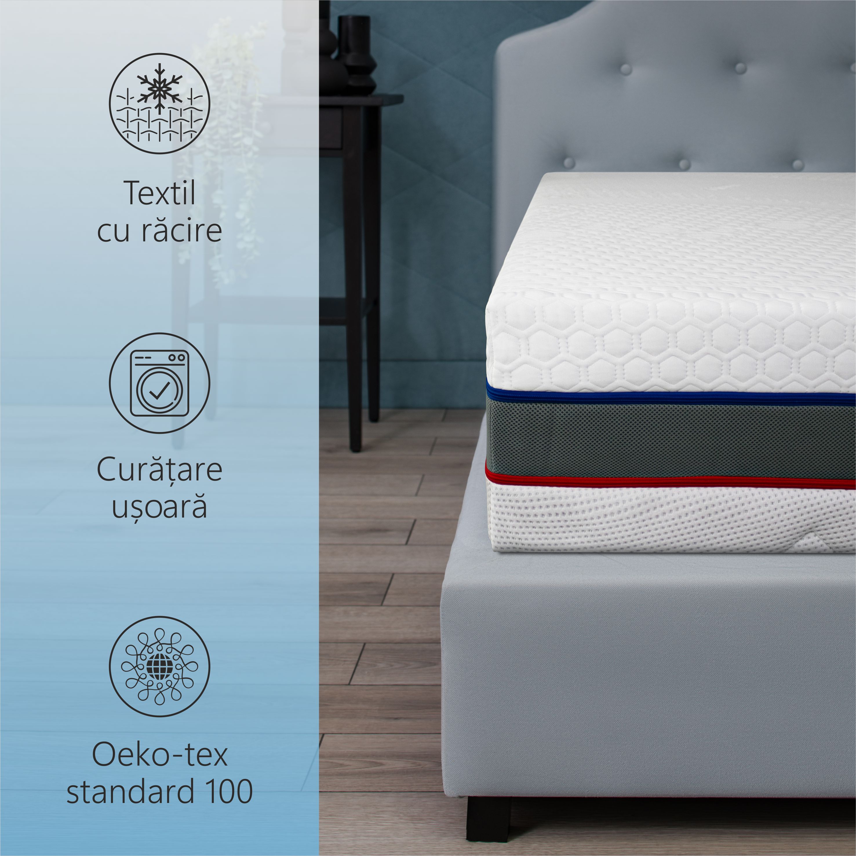 Saltea Ortopedica, Best Sleep, Best Thermo Contact 160x200x30 cm 4+2+16+2+4, spuma memorie, cocos, latex cool gel — imaginea 6