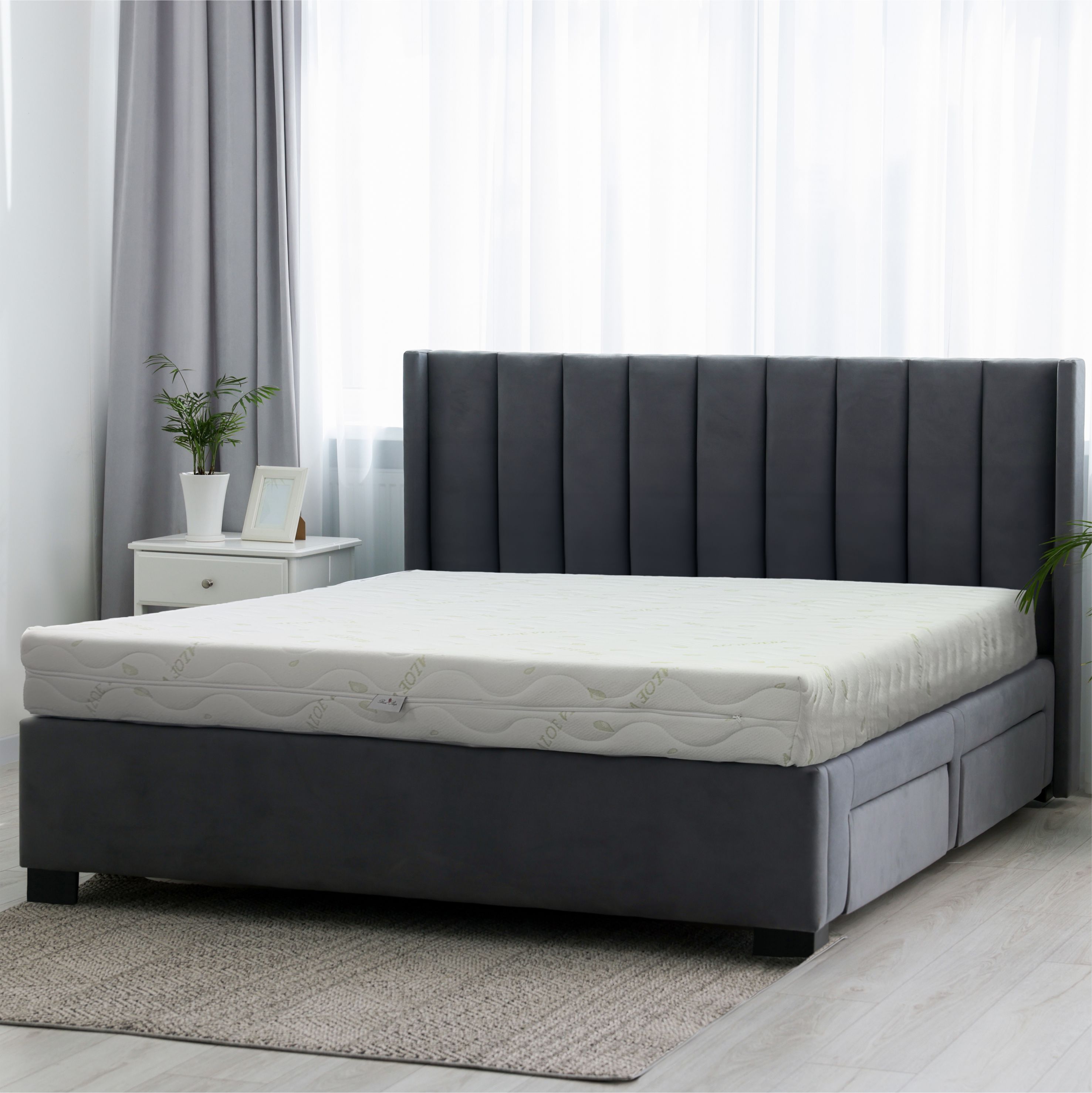Saltea Ortopedica, Best Sleep, Dream Aloe Vera, 135x200x20cm, spuma poliuretanica cu memorie, hipoalergenic, — imaginea 5