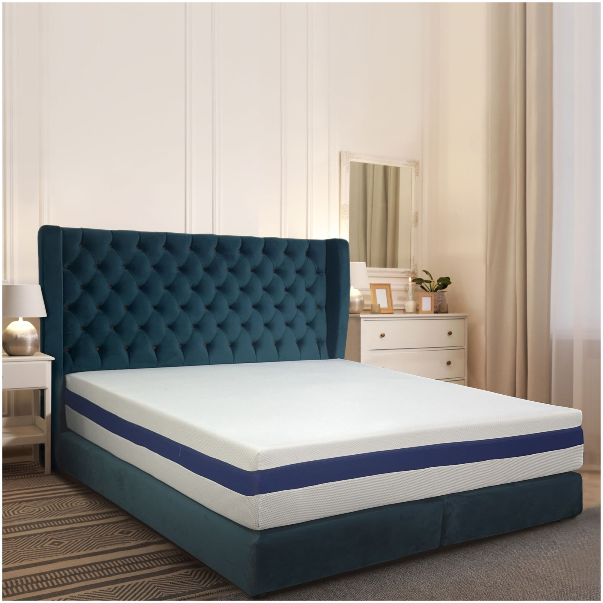 Saltea ortopedica impermeabila, Best Sleep, Jubilly, 140x190x30cm, arcuri impachetate, spuma cu memorie, lavabila — imaginea 3