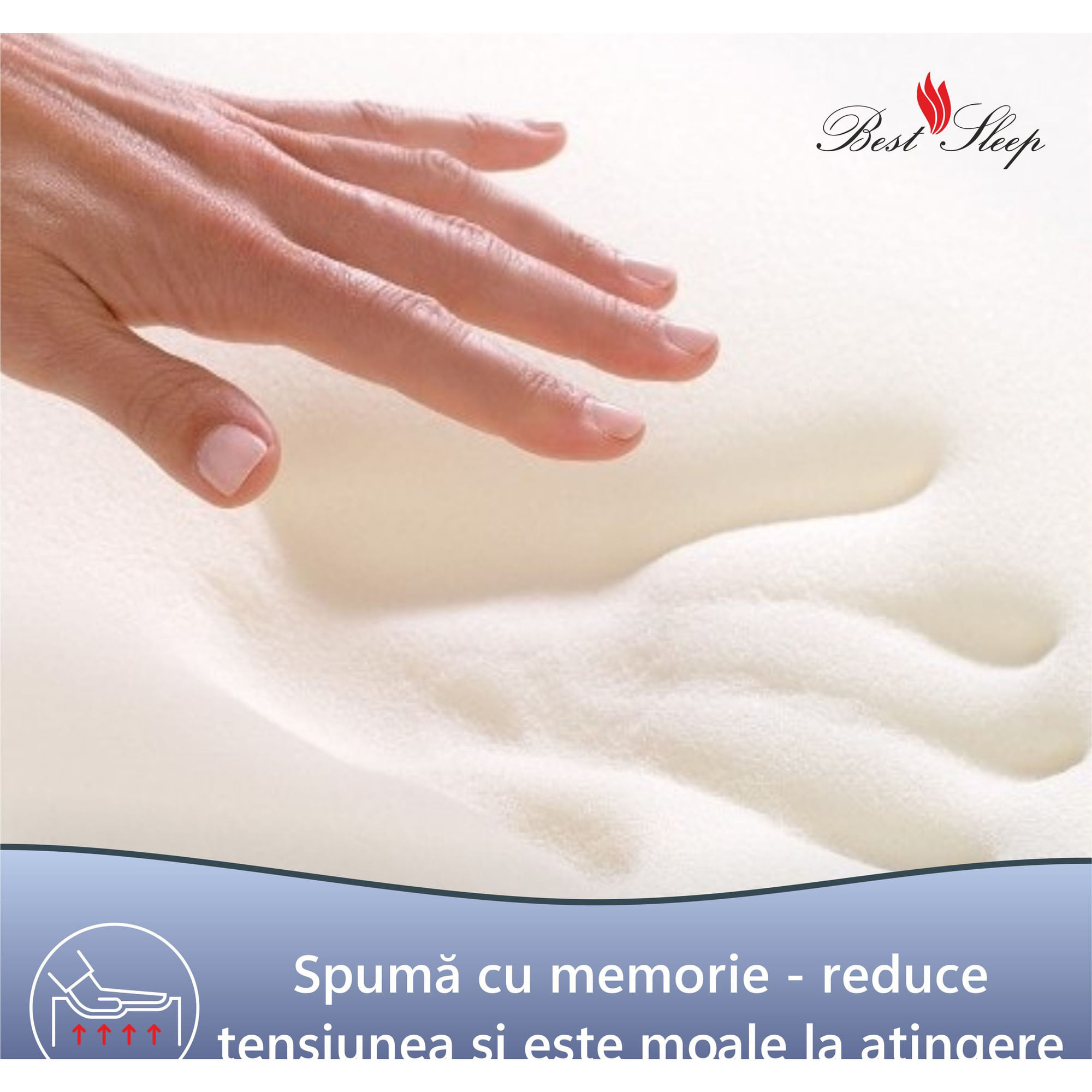 Saltea Ortopedica, Star Moon, Argan Memory, 150x200x20 cm, 15+5, Spuma poliuretanica cu memorie, fermitate medie — imaginea 2