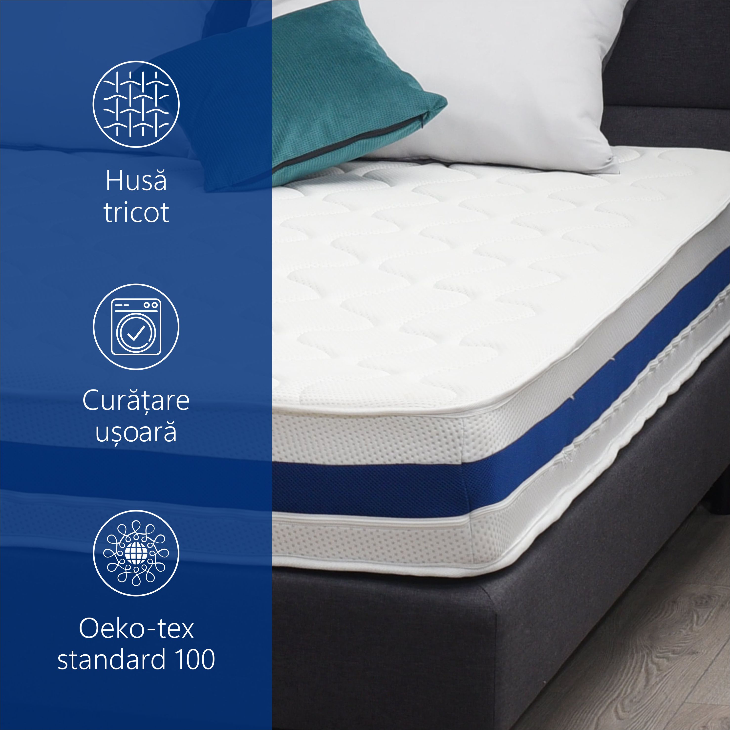 Saltea Ortopedica, Best sleep, Univers, 175X200x20cm,15+3+2, Spuma poliuretanica cu memorie, matlasata cu memorie — imaginea 2