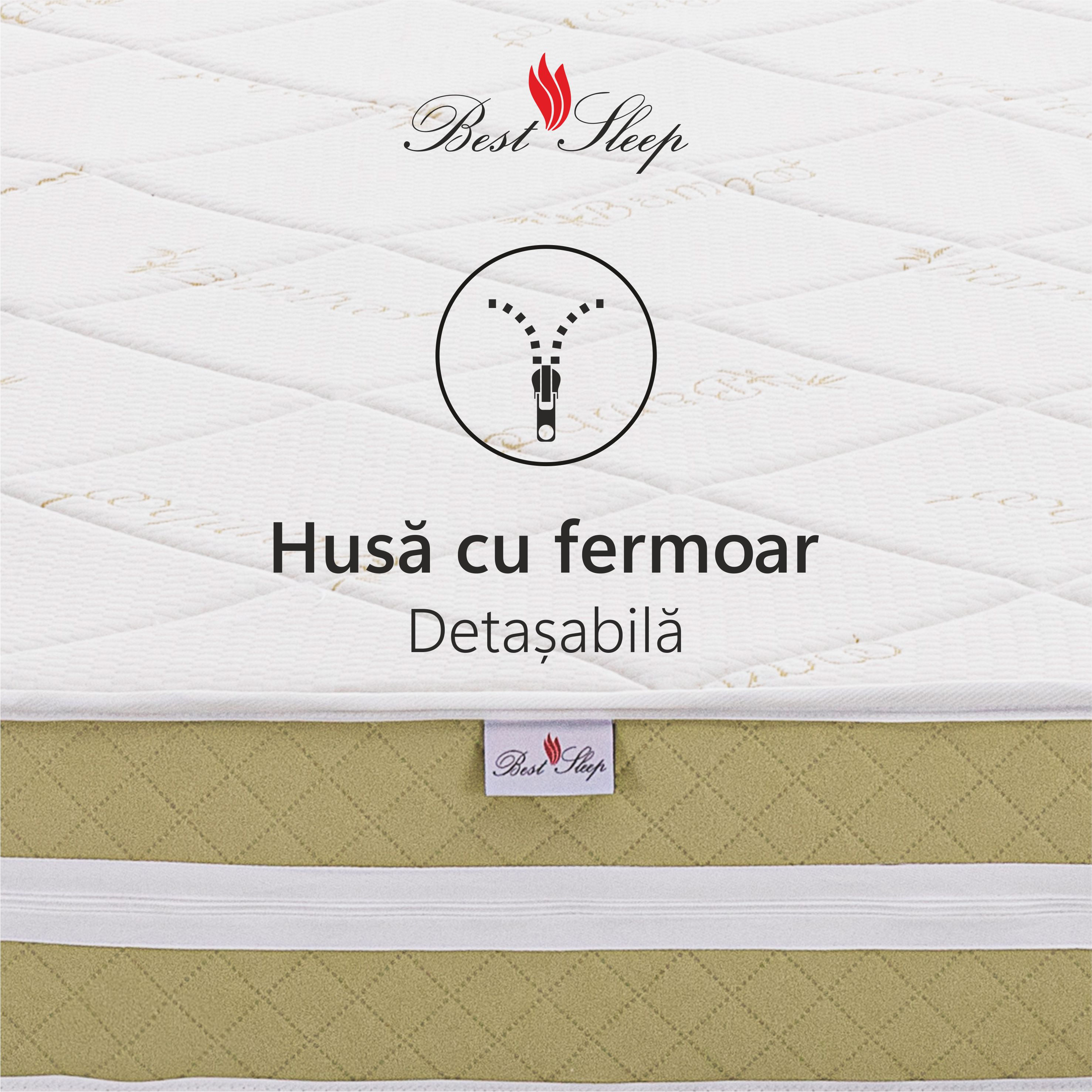 Saltea Ortopedica, Best Sleep, Vitality Bambus 12+2+6, 190x200x20 cm, spuma poliuretanica cu memorie si fibre de cocos — imaginea 5