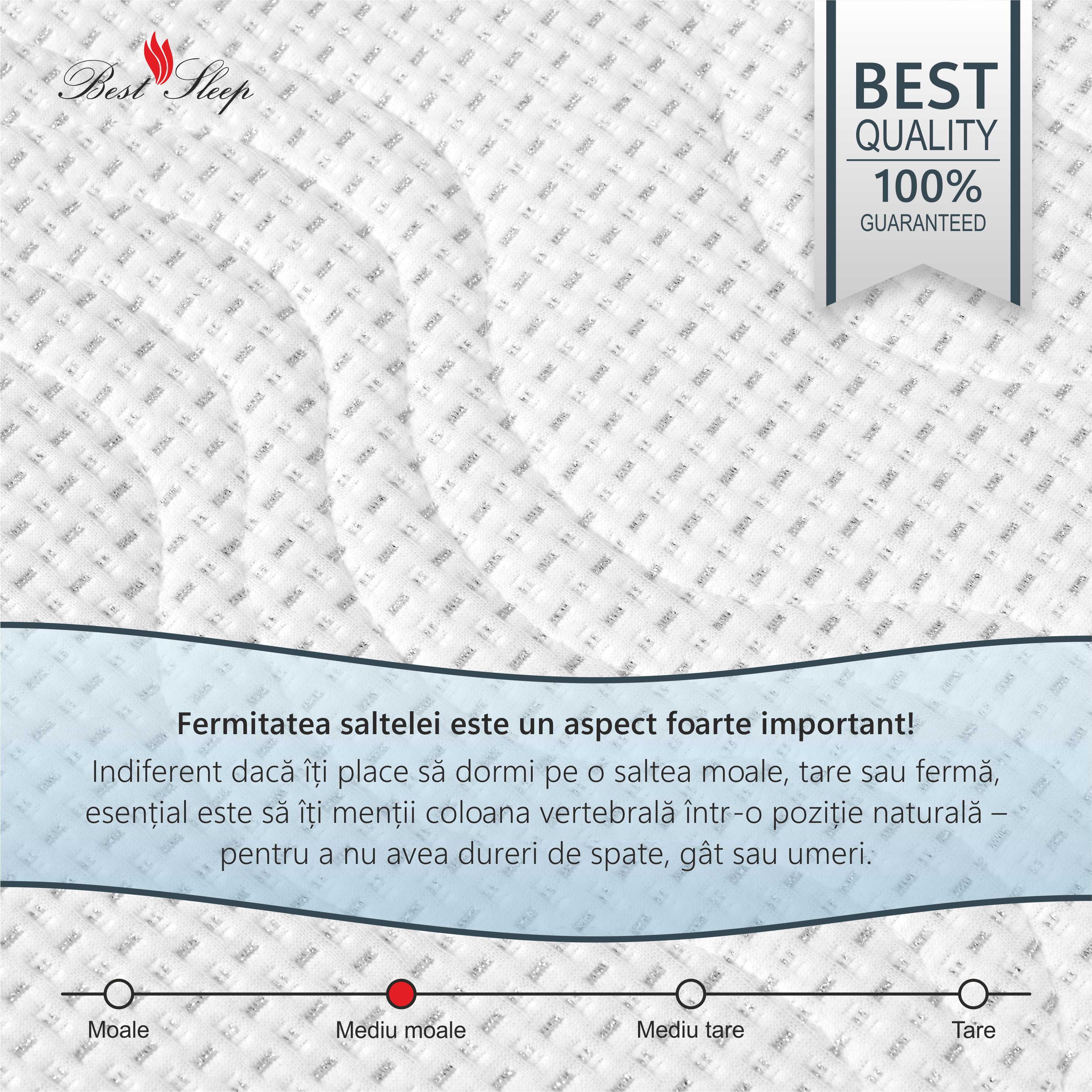 Saltea Ortopedica, Best Sleep, Silver Sleep Argentum 20+5+1,115x190x26 cm, spuma cu memorie, fir cu ioni de argint — imaginea 4