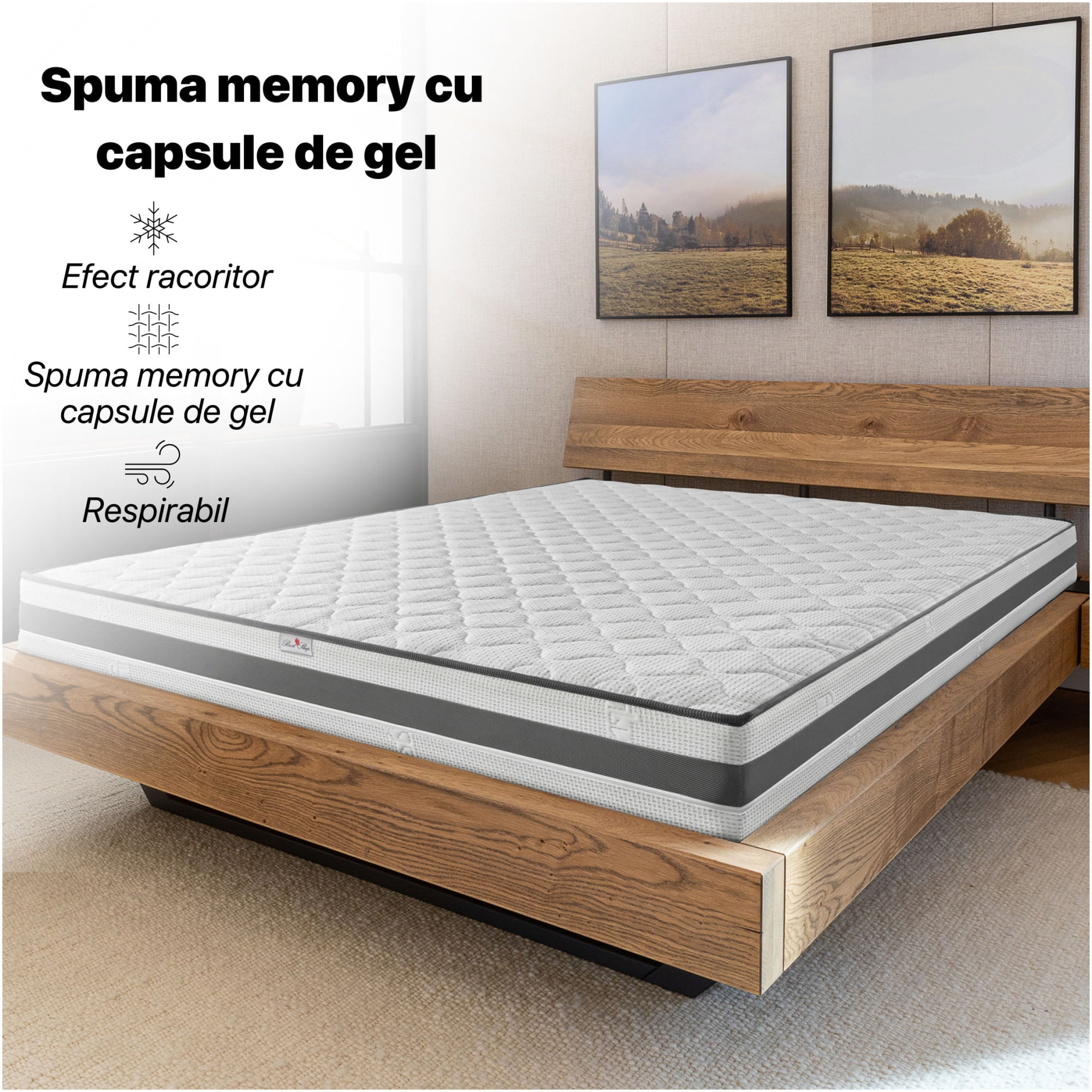 Saltea Ortopedica, Best Sleep, Argentum Cool Memory, 80X200x30 cm, spuma poliuretanica cu particule gel, husa detasabila — imaginea 5