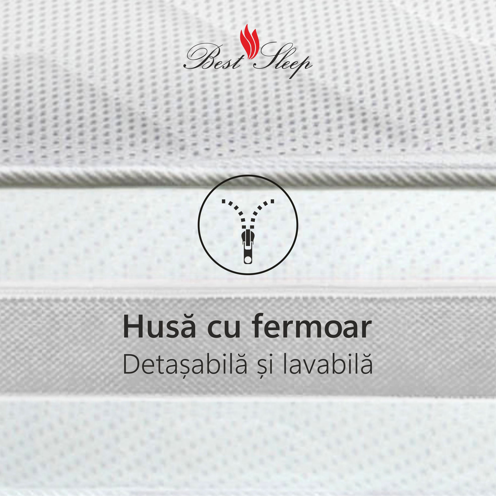 Saltea ortopedica Best Sleep Bellise, 80x190x25cm, spuma poliuretanica cu memorie 4 cm, hipoalergenica, reversibila — imaginea 5