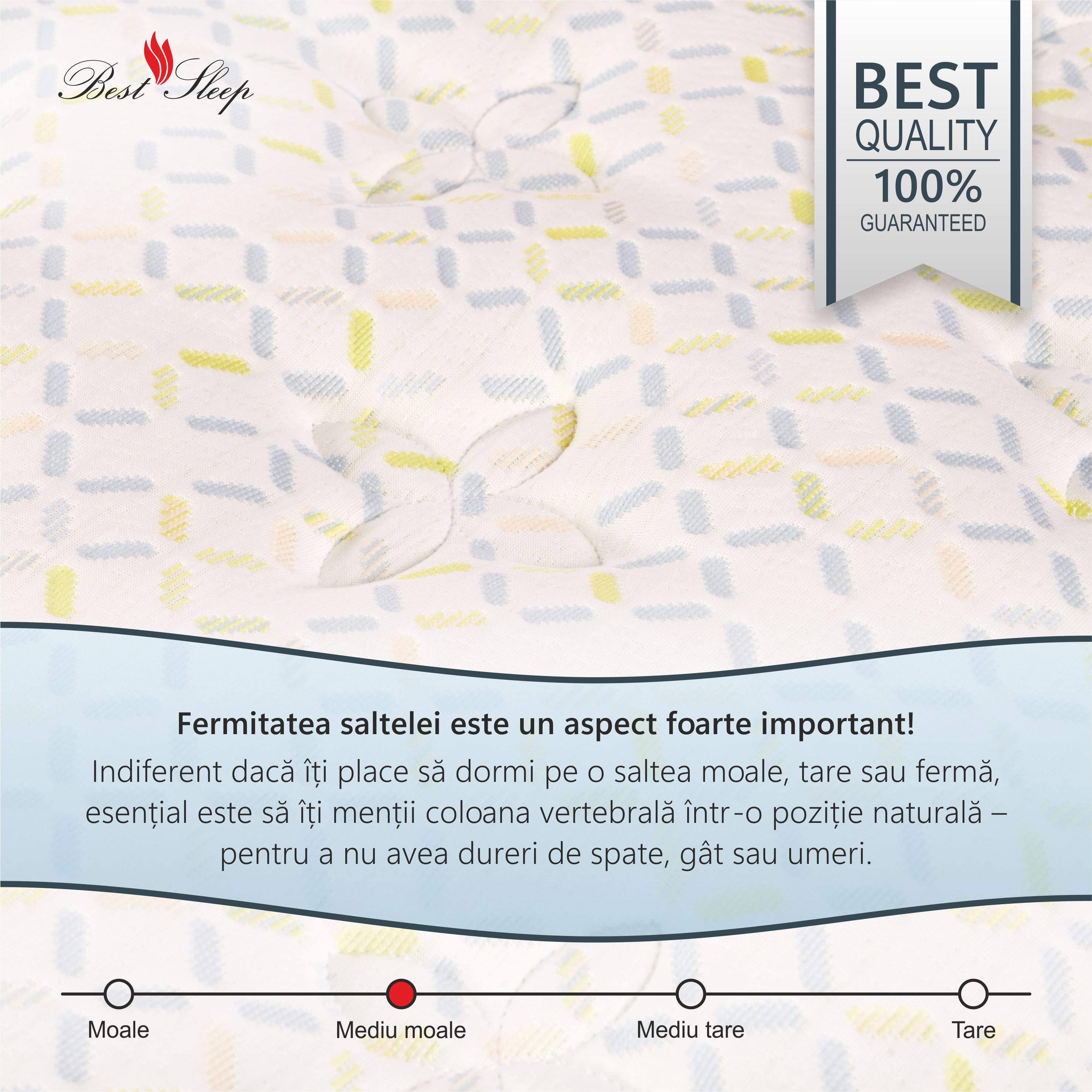 Saltea Ortopedica, Best Sleep, Luxury Sleep,130x200x23 cm, spuma Poliuretanica cu memorie — imaginea 6