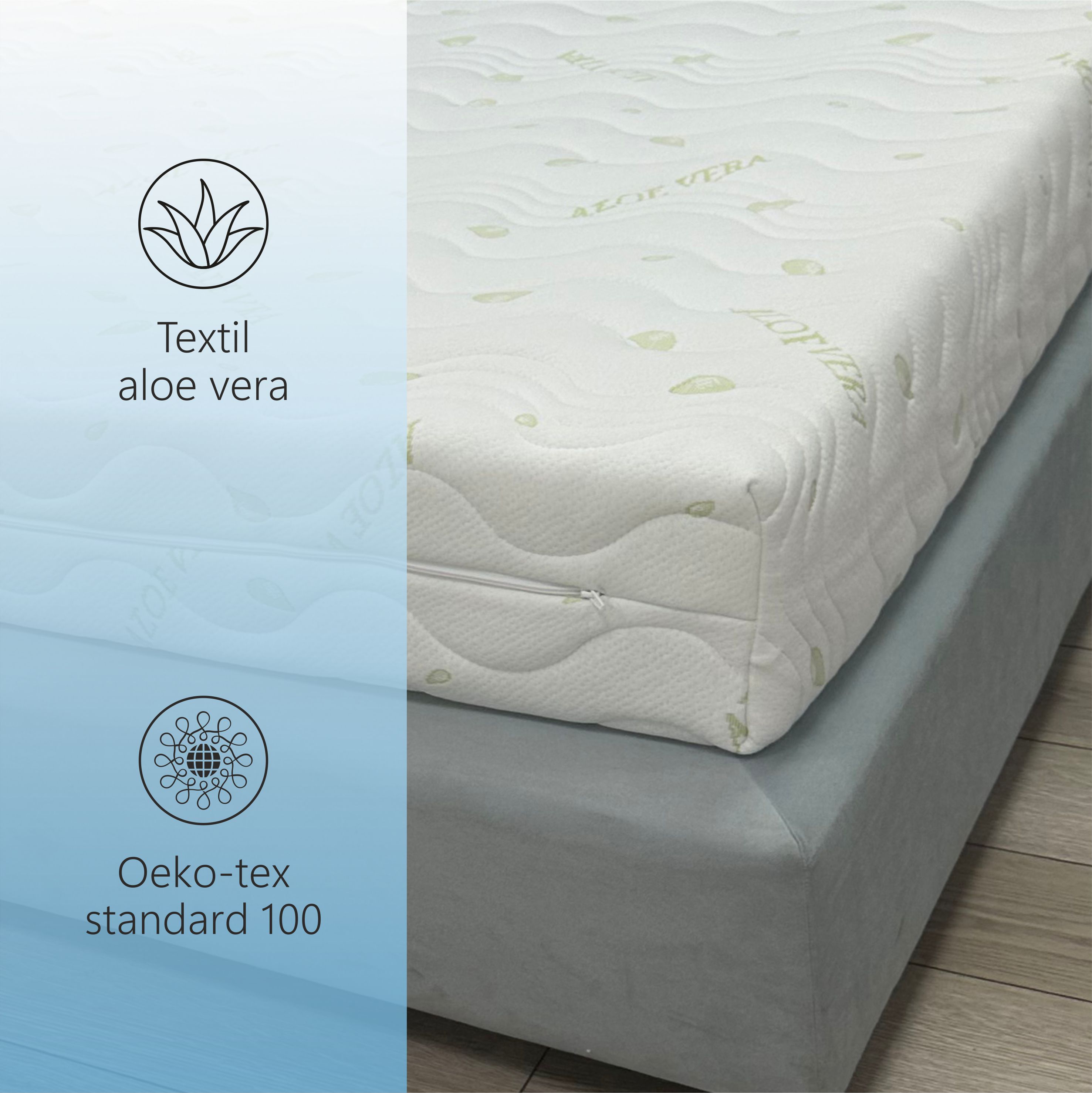 Saltea Ortopedica, Best Sleep, Dream Aloe Vera, 101x191x20cm, spuma poliuretanica cu memorie, hipoalergenic,