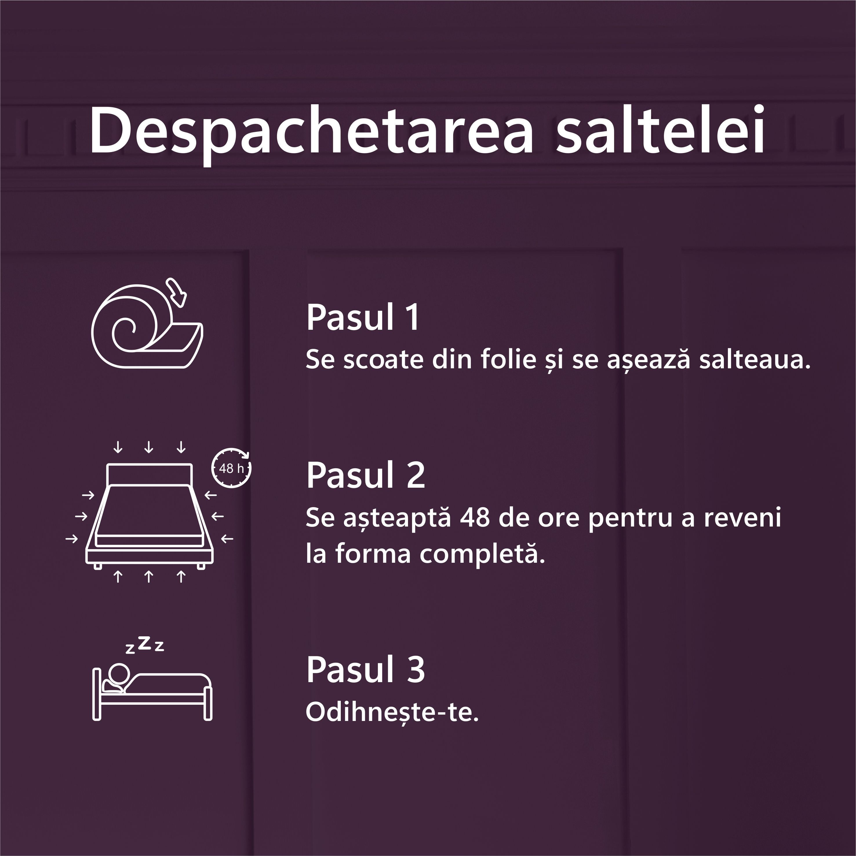 Saltea ortopedica, Best Sleep Color Line Purple, 80x200x18cm, spuma poliuretanica, hipoalegenic, reversibila, ferma — imaginea 4