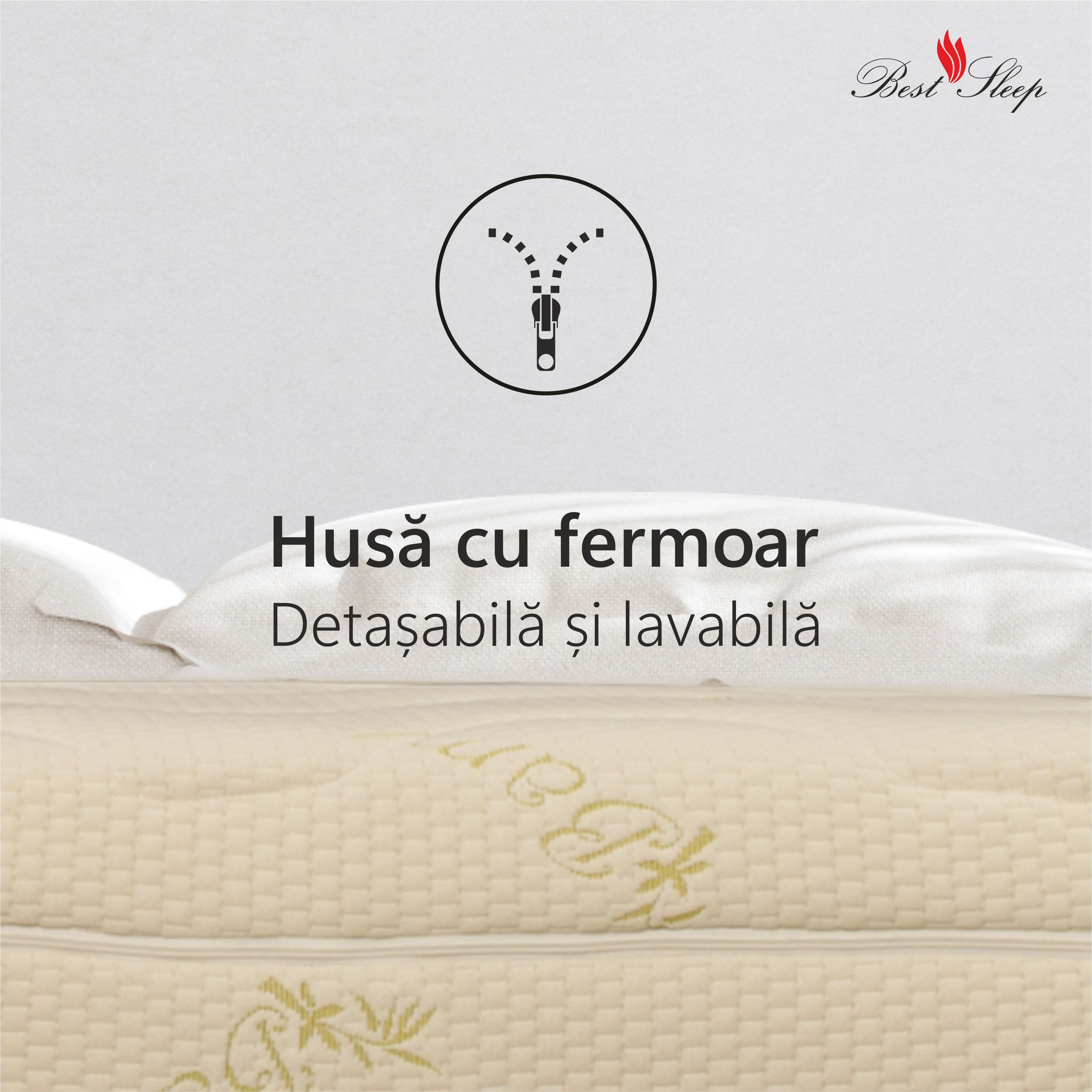 Saltea Ortopedica, Best Sleep, Best Bambus, 180x200x29 cm, 20+4+4+1, Spuma poliuretanica,latex cool gel, hipoalergenica — imaginea 3