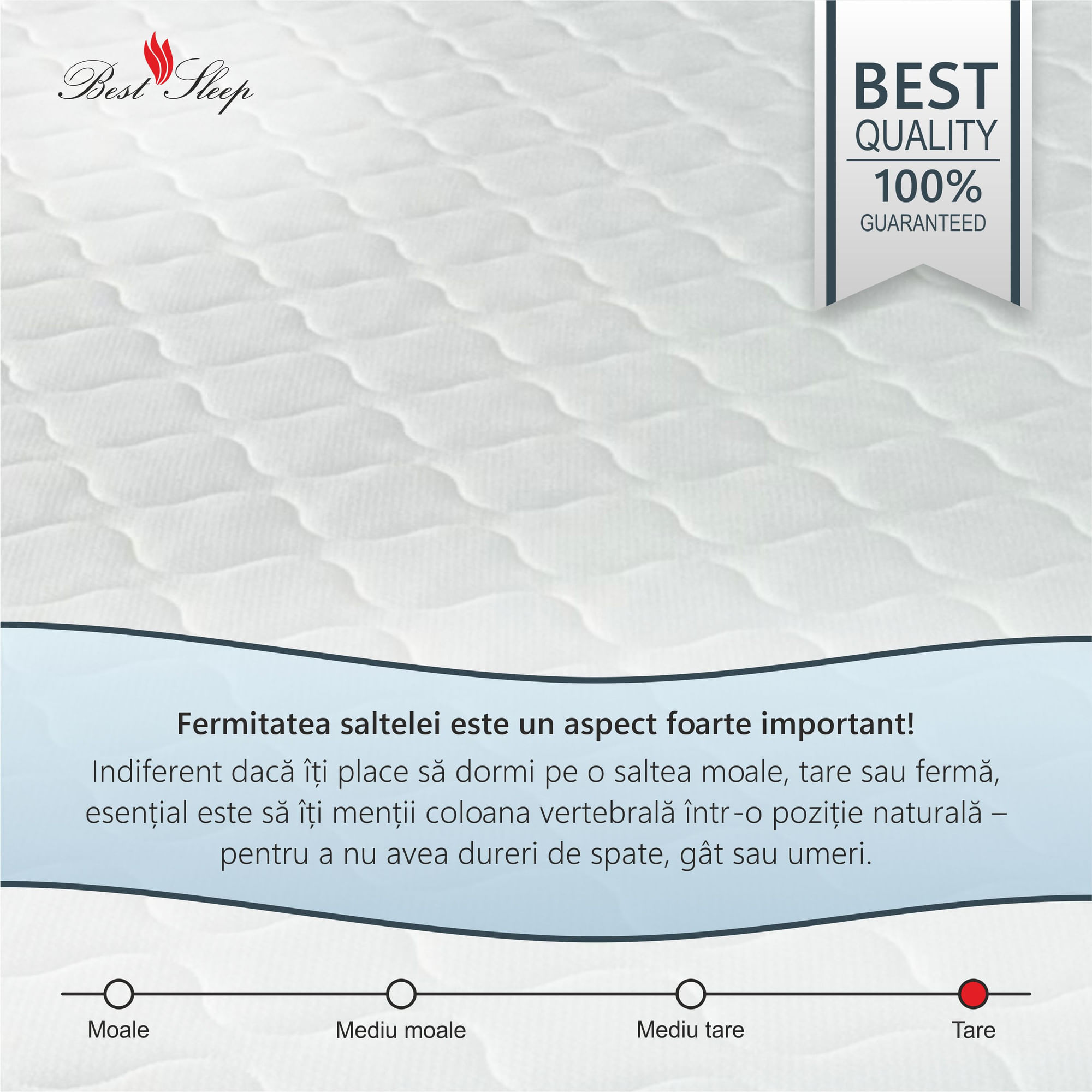 Saltea ortopedica BEST SLEEP Happy DoubleSide, 140x190x20 cm, spuma poliuretanica, hipoalergenica, reversibila, ferma — imaginea 2