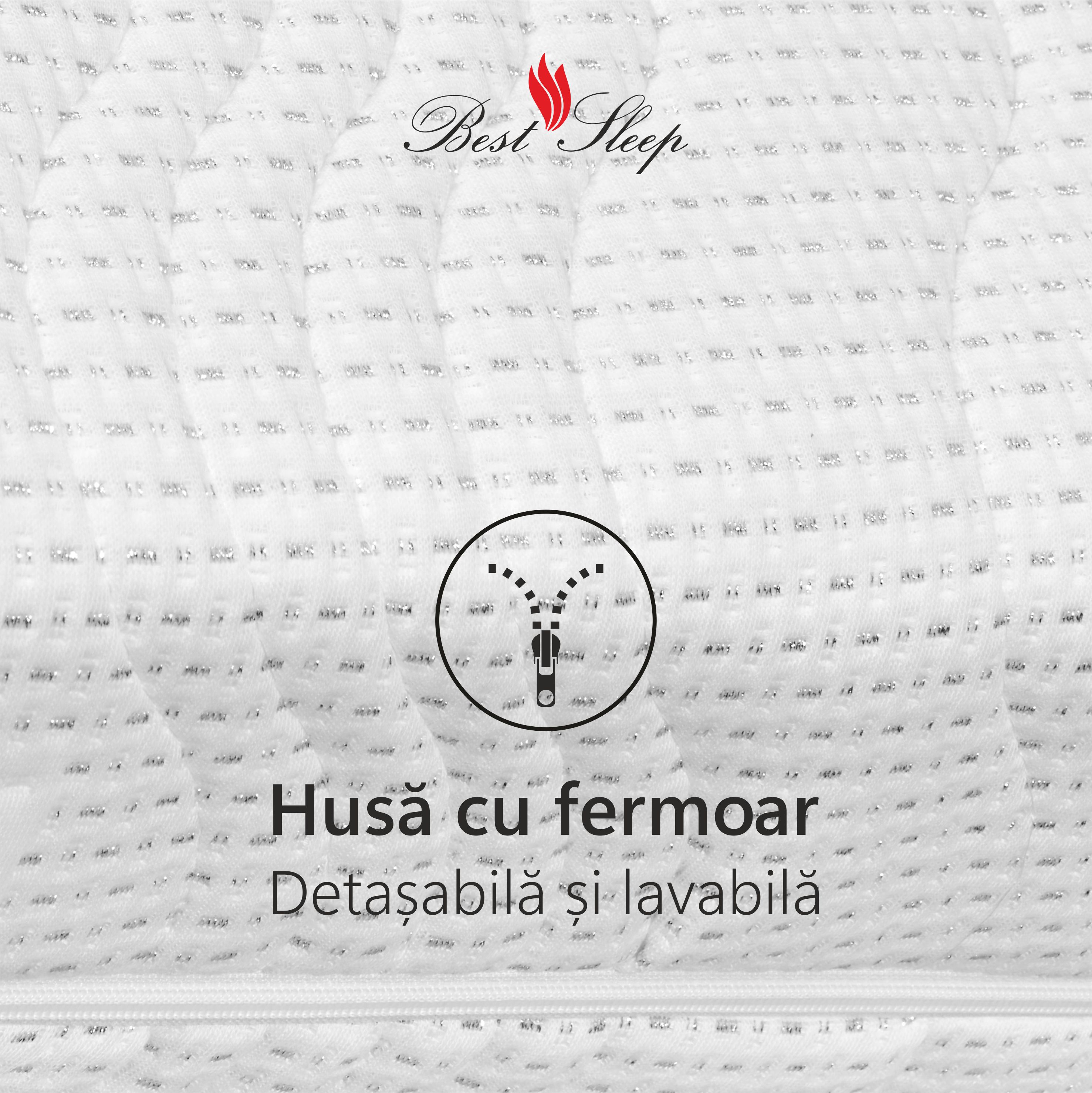 Saltea Ortopedica, Best Sleep, Silver Sleep Argentum 12+3+1, 130x190x16 cm, spuma cu memorie, fir cu ioni de argint — imaginea 6