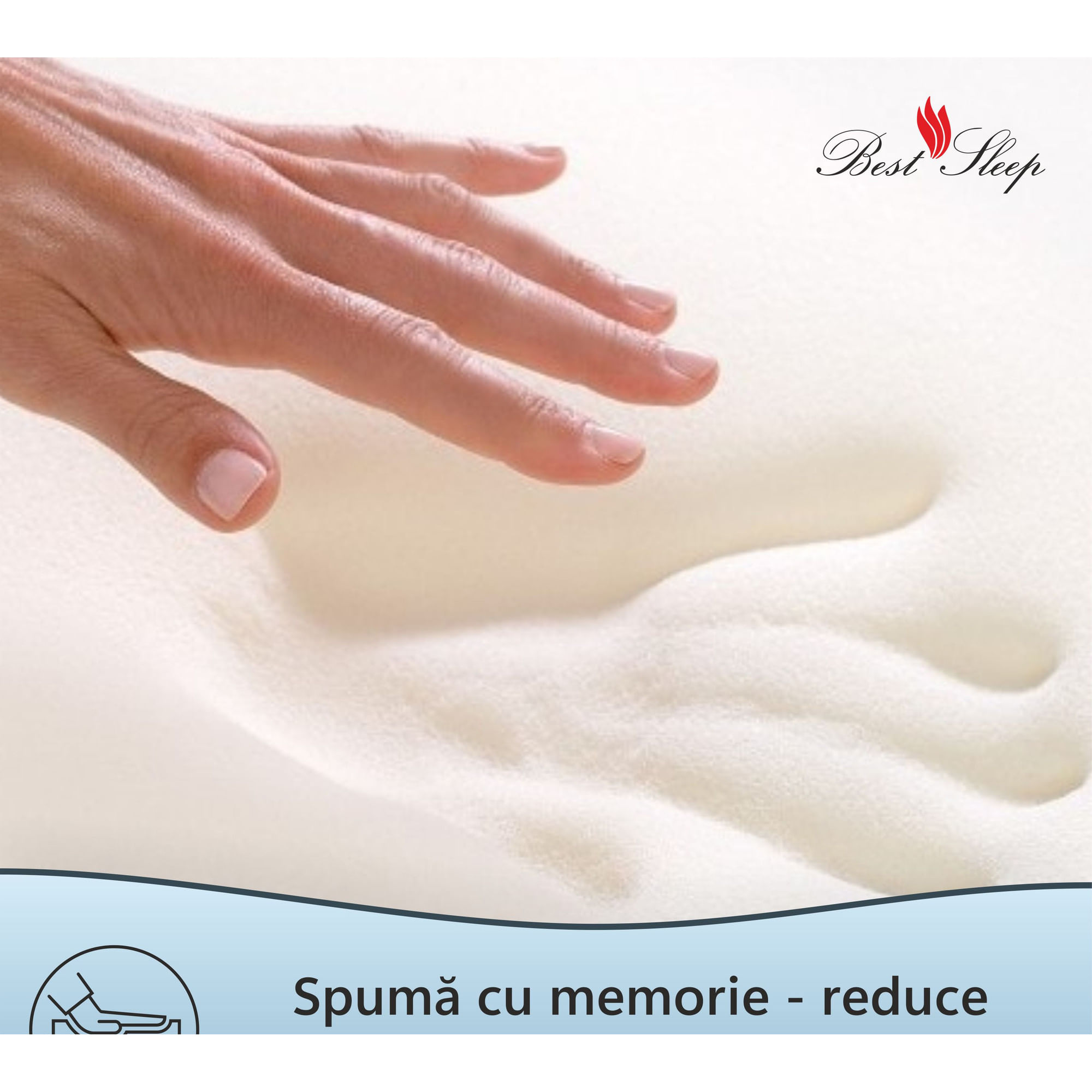Saltea Ortopedica, Best Sleep, Silver Sleep Argentum 24+5+1, 110x190x30 cm, spuma cu memorie, fir cu ioni de argint — imaginea 3