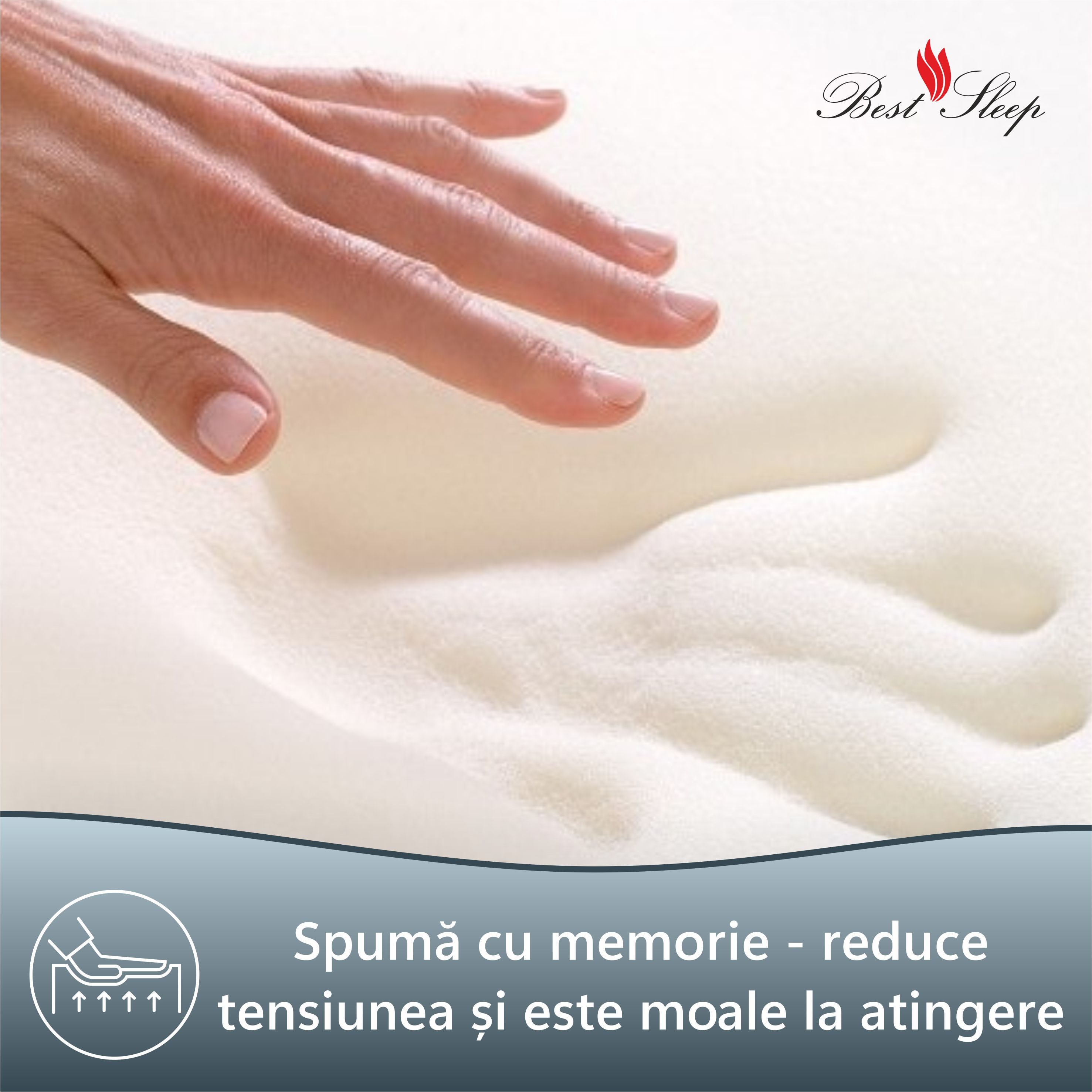 Saltea ortopedica, Best Sleep Edition Plus Memory, 100x190x16cm, spuma poliuretanica cu memorie, ferma — imaginea 2