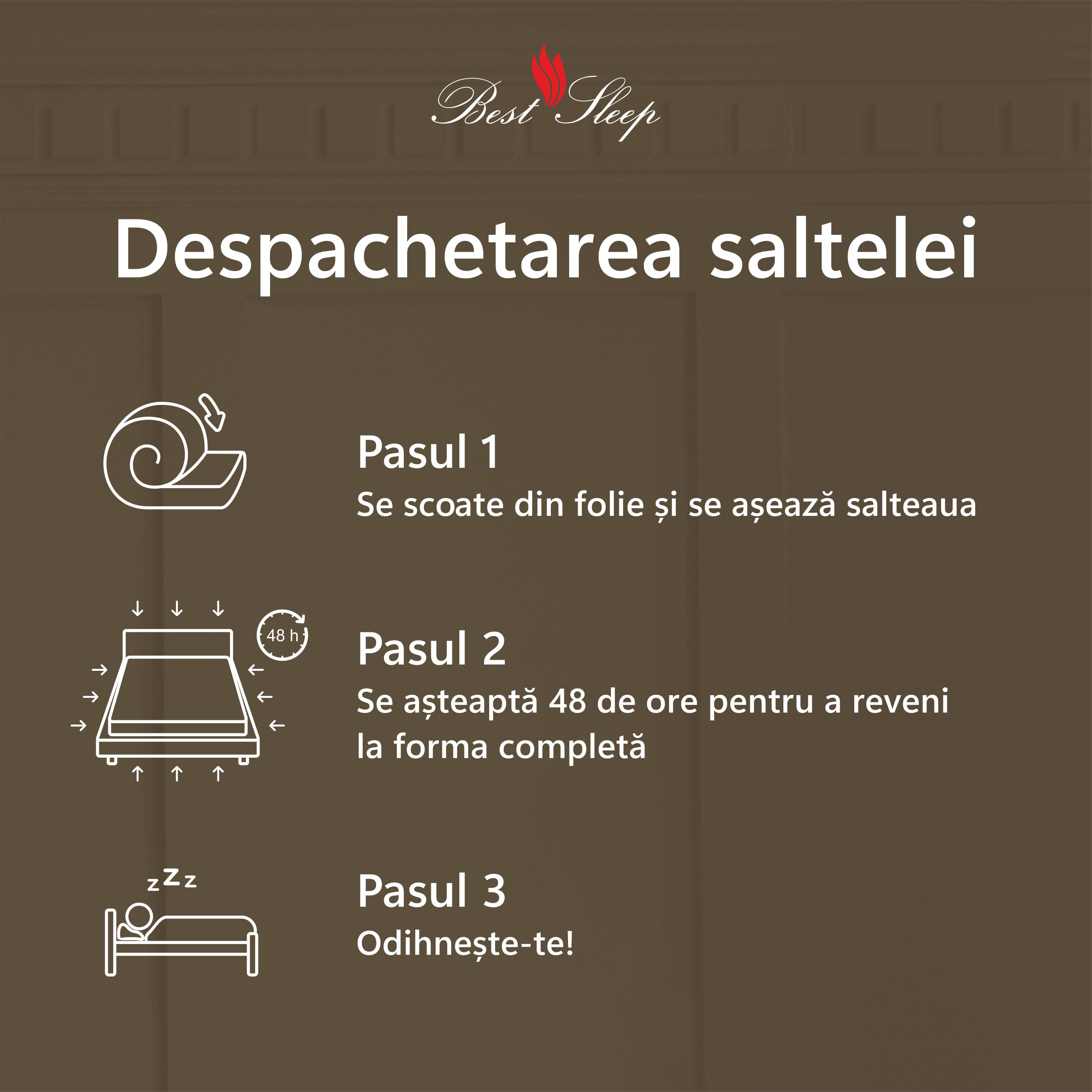 Saltea ortopedica BEST SLEEP Diamond Red DoubleSide, 110x195x18cm, spuma poliuretanica, hipoalergenica, antibacteriana — imaginea 2