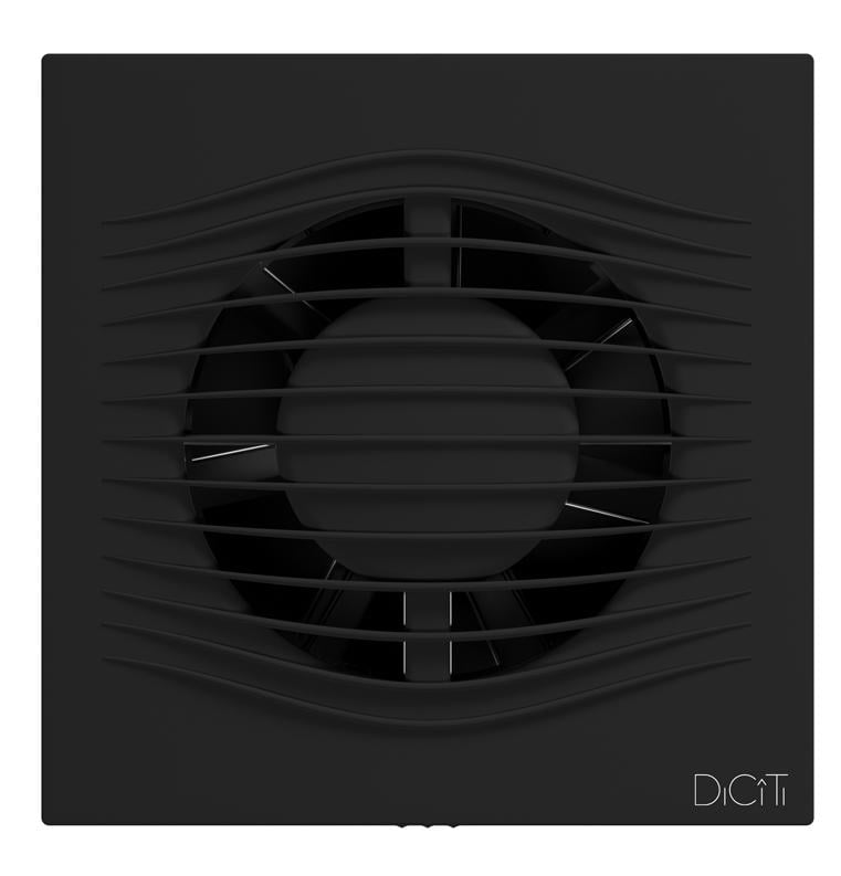 Ventilator de perete VentEurope ELEGIA100BDBM, patrat, diametru 100 mm, debit 100 mc/h, 7.8W, IP45, silentios, Negru Mat