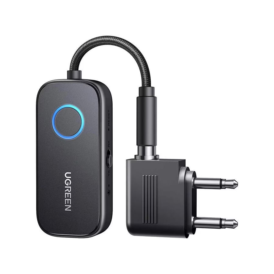 Set receptor/transmitator Bluetooth Ugreen CM671, 3.5mm, 20 ore RX, 28 ore TX, adaptor avion