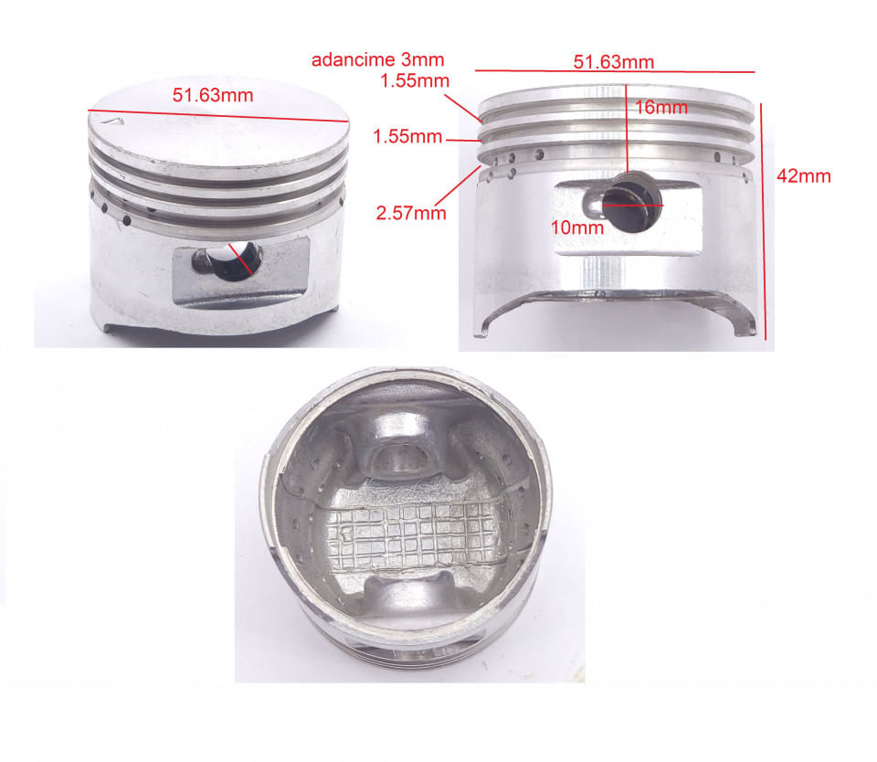 Piston motor benzina 2.5CP pentru pompa de spalat cu presiune NR.529 — imaginea 2