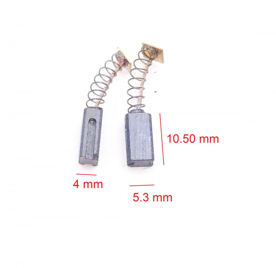 Perii carbon 10.5x5.3x4mm motor electric 220V pentru polizor NR.1945 — imaginea 3