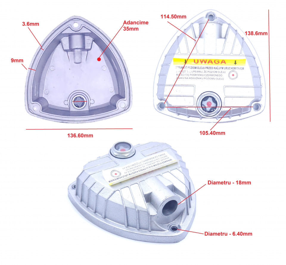 Capac carcasa pompa compresor 42-57mm NR.1294 — imaginea 3