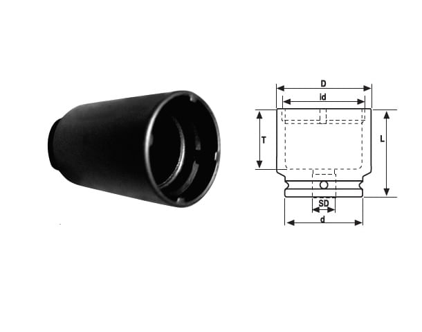 Cap cheie tubulara de impact pentru rulmenti 1/2''