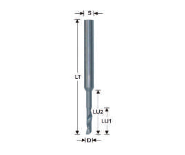 Freza cu coada pentru alu pvc HSS 5x35x55x90 z8 X2