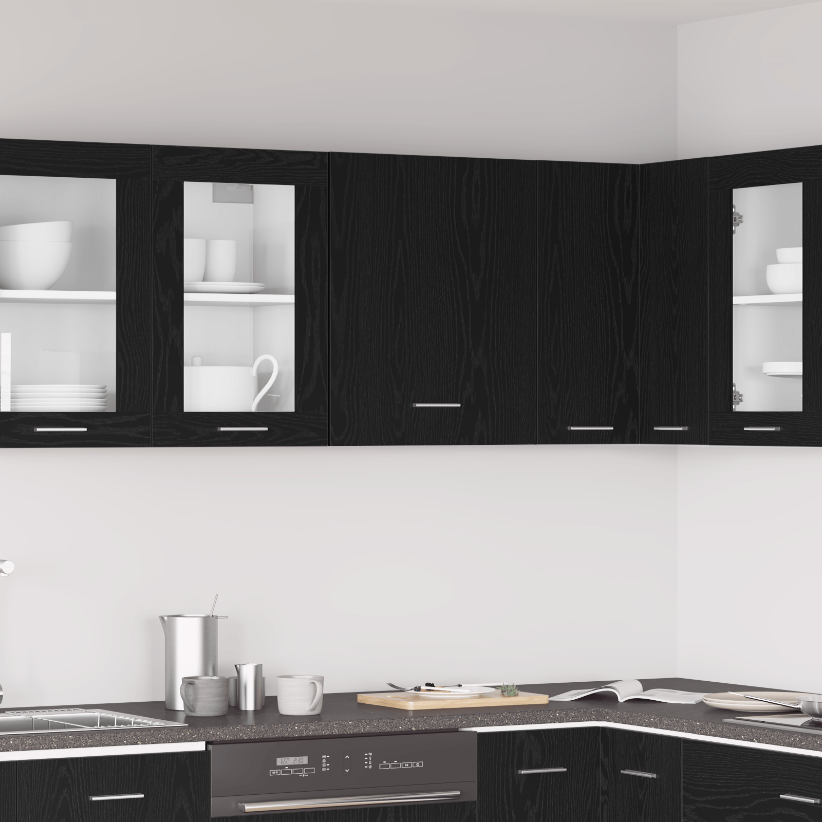 Dulap suspendat din stejar negru 50x31x60 cm din lemn prelucrat — imaginea 2