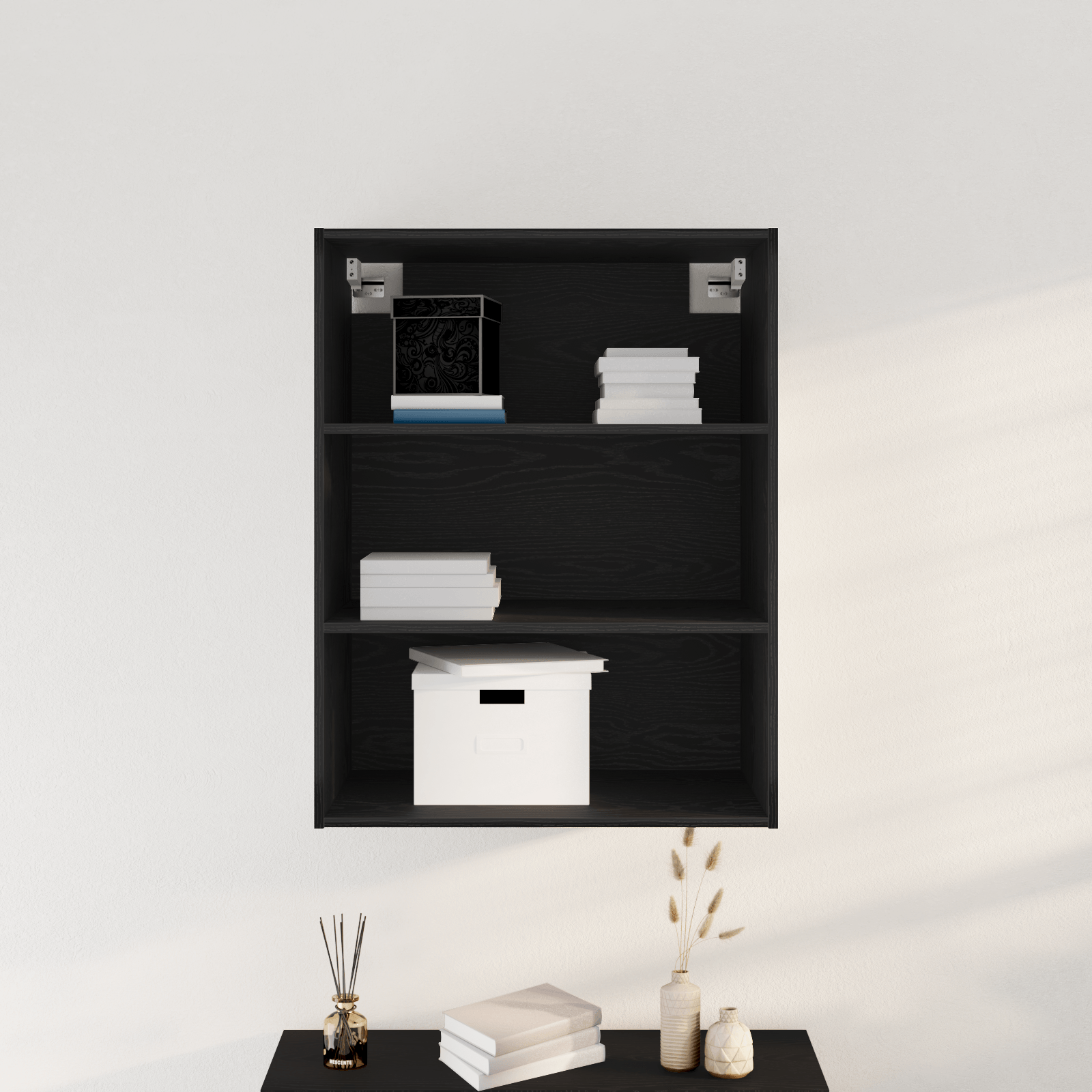 Dulap Suspendat de Perete Stejar Negru 69.5 x 32.5 x 90 cm — imaginea 2