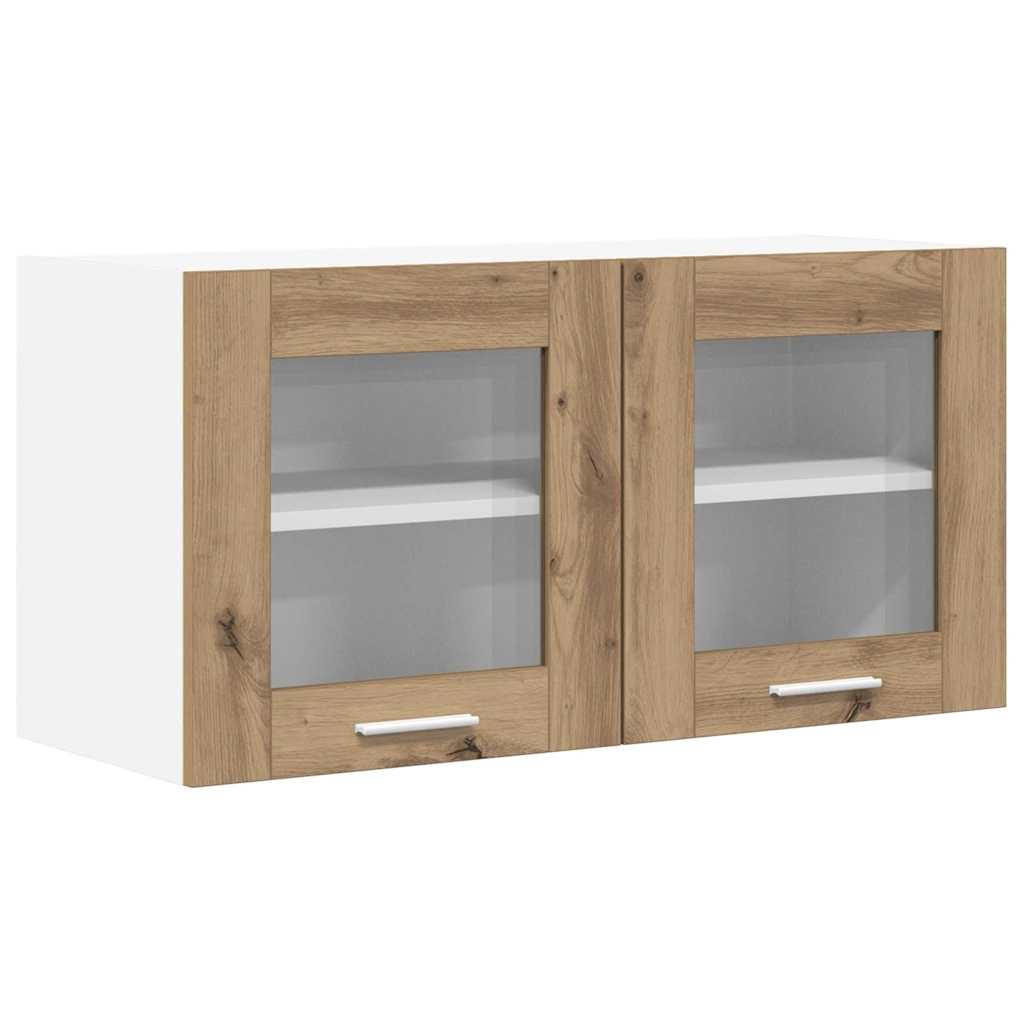 Dulap suspendat Riga Stejar Artisan si Alb 80 x 31 x 40 cm