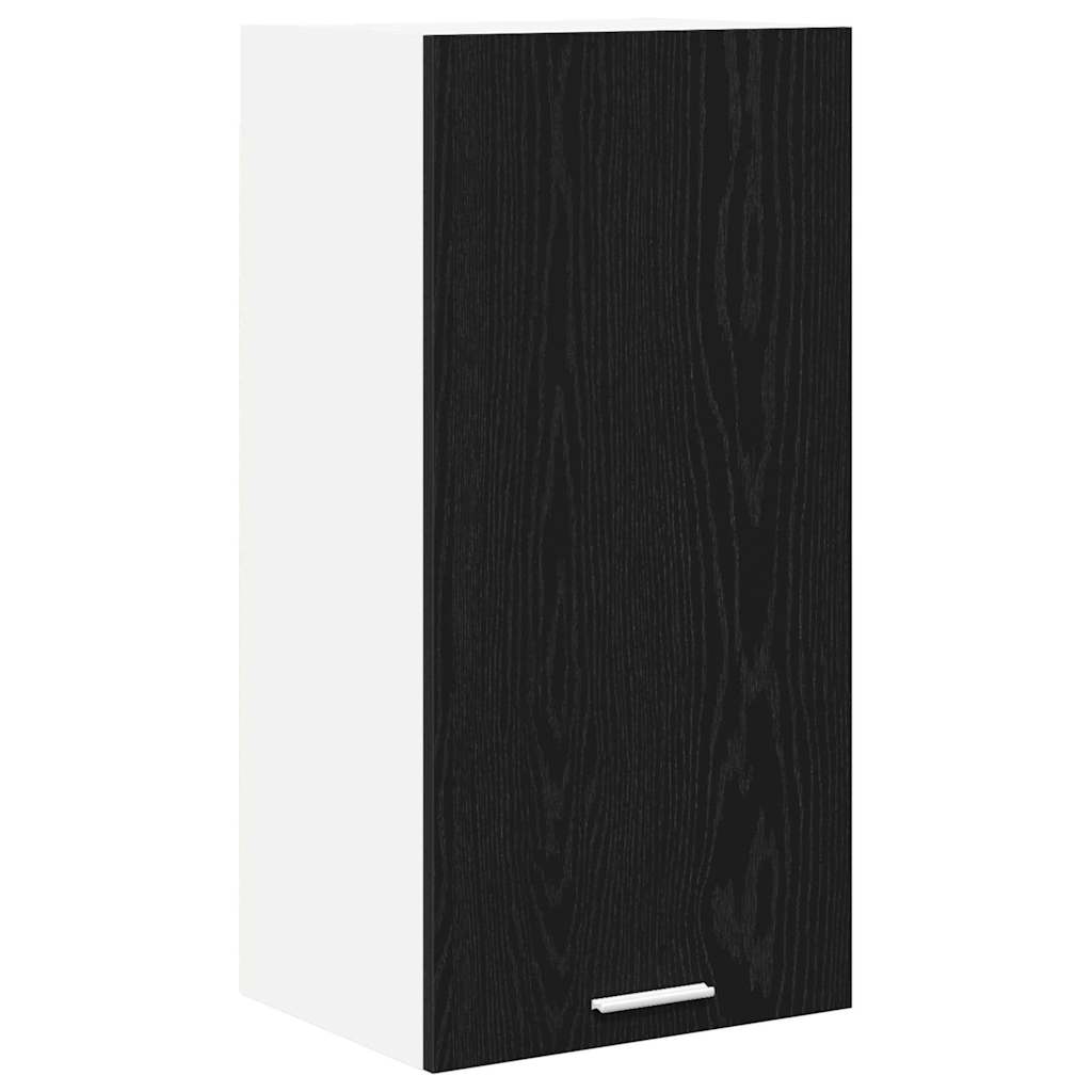 Dulap suspendat cu usa Riga Stejar negru si Alb 40 x 31 x 80 cm