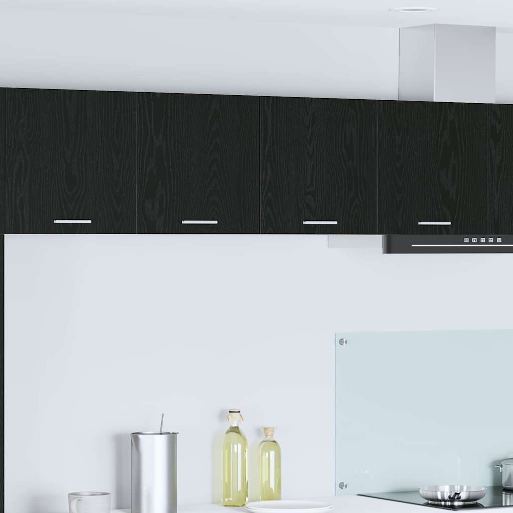 Dulap suspendat Riga Stejar Negru 80 x 31 x 40 cm Lemn compozit — imaginea 2