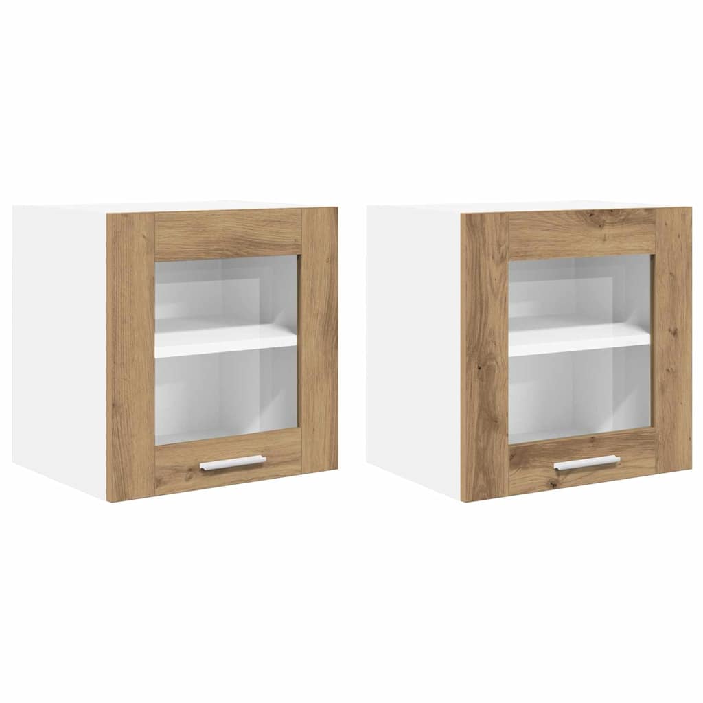 Dulap suspendat Riga 2 pcs Stejar Artizanal 40 x 31 x 40 cm
