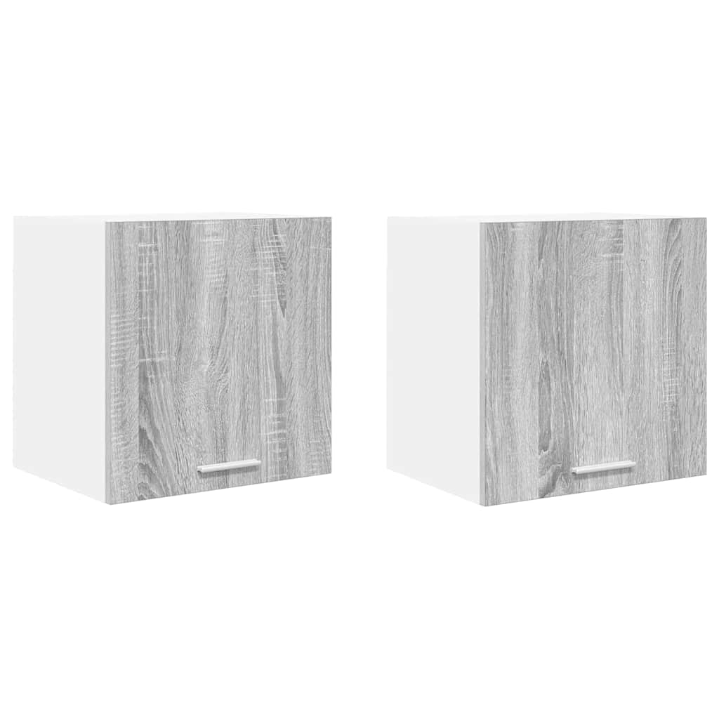 Dulap suspendat Riga 2 pcs Gri Sonoma si Alb 40 x 31 x 40 cm