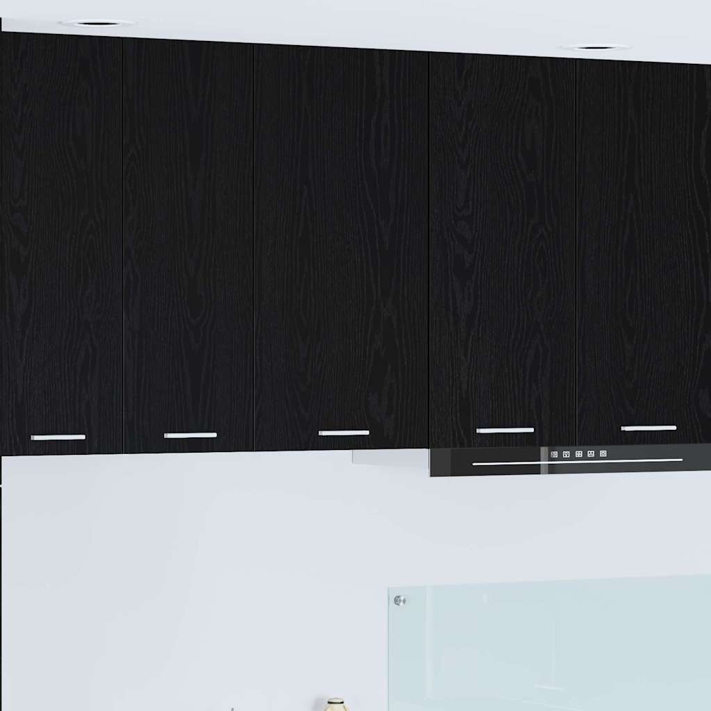 Dulap suspendat cu usa Riga Stejar negru si Alb 40 x 31 x 80 cm — imaginea 2