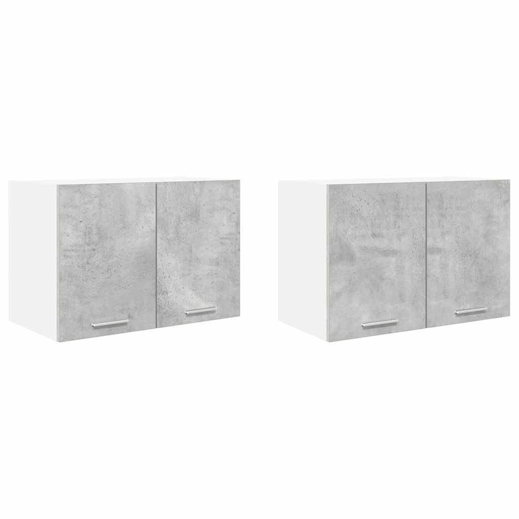Dulap suspendat Riga 2 pcs Gri beton si Alb 60 x 31 x 40 cm