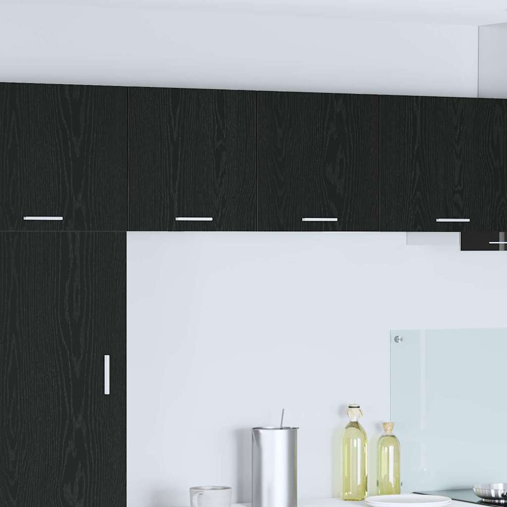 Dulap suspendat cu usa Riga Stejar negru si Alb 40 x 31 x 40 cm — imaginea 2