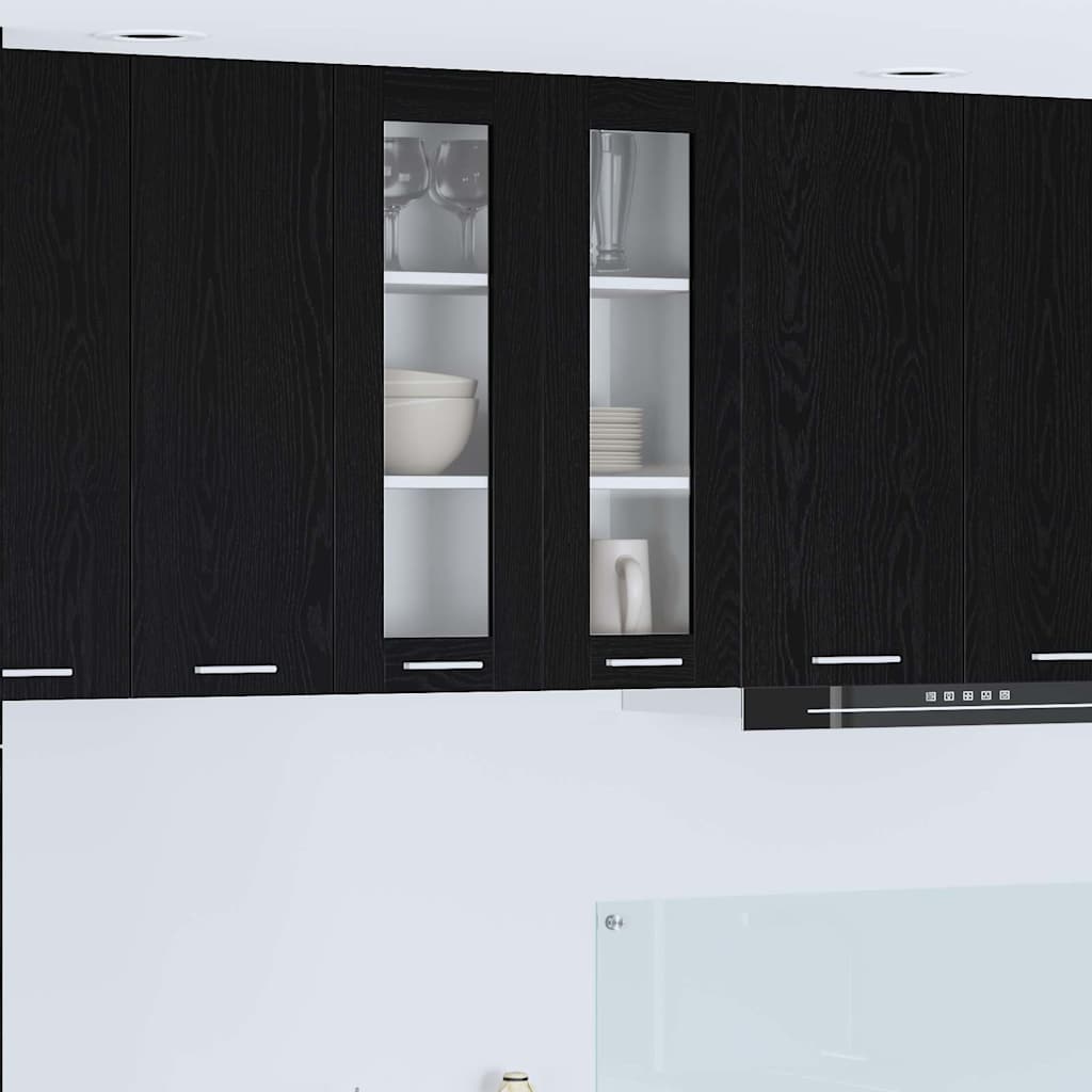 Dulap suspendat Riga Stejar Negru 60 x 31 x 80 cm Lemn compozit — imaginea 2