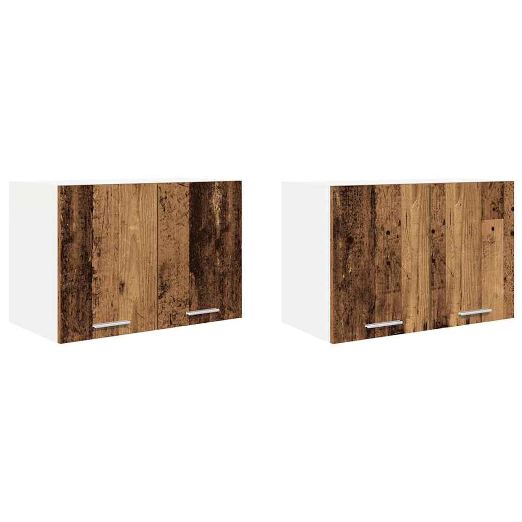 Dulap suspendat Riga 2 pcs Lemn vechi si Alb 60 x 31 x 40 cm