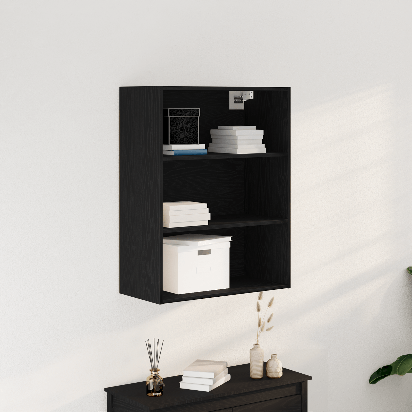 Dulap Suspendat de Perete Stejar Negru 69.5 x 32.5 x 90 cm — imaginea 4