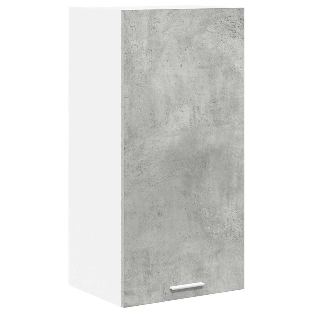 Dulap suspendat cu raft Riga Gri beton si Alb 40 x 31 x 80 cm