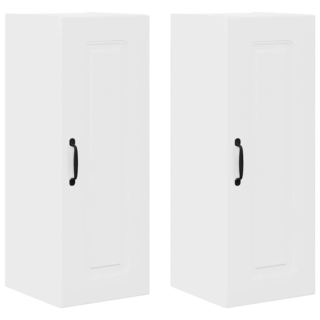 Dulap suspendat de bucatarie 2 pcs Alb lucios 30 x 31 x 80 cm