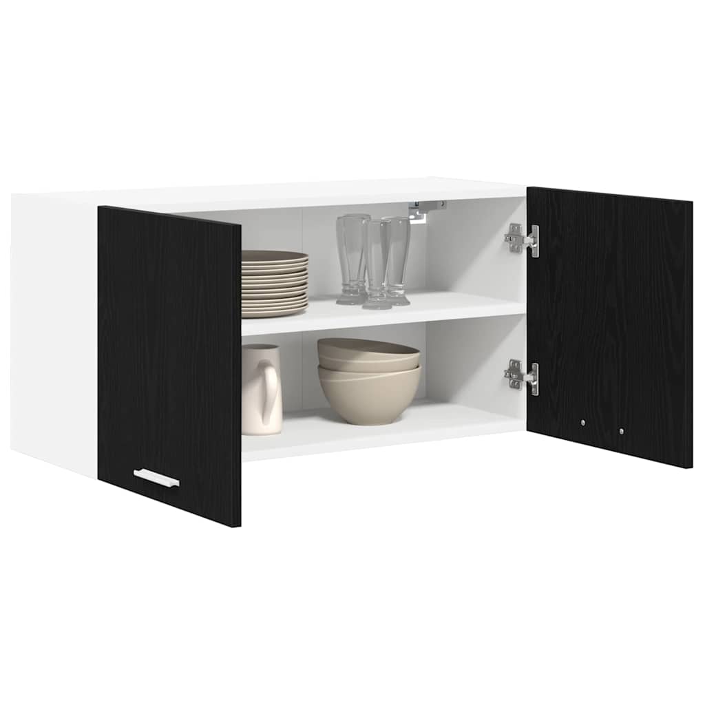 Dulap suspendat Riga Stejar Negru 80 x 31 x 40 cm Lemn compozit — imaginea 4