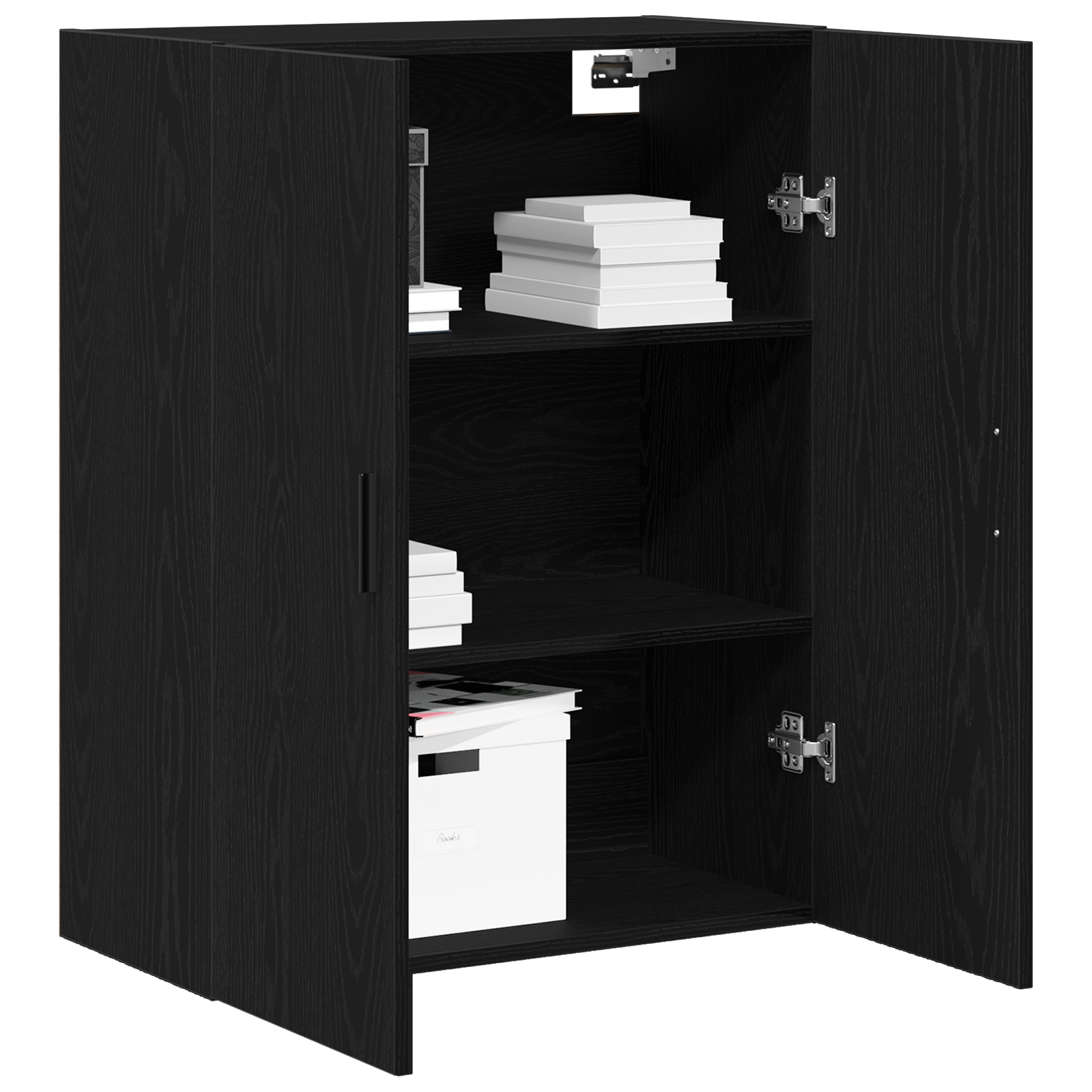Dulap suspendat Negru Stejar 69,5x34x90 cm din lemn prelucrat — imaginea 3
