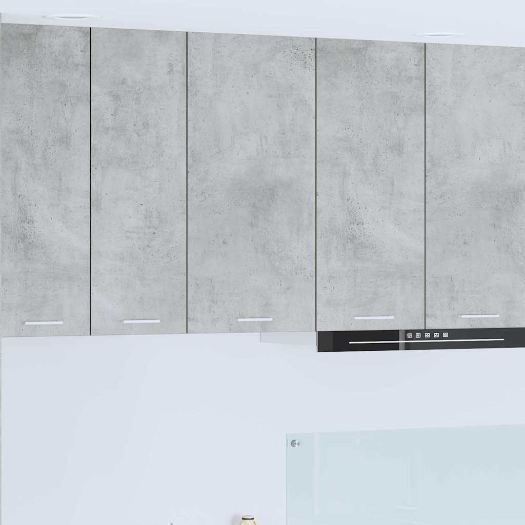 Dulap suspendat cu raft Riga Gri beton si Alb 40 x 31 x 80 cm — imaginea 2