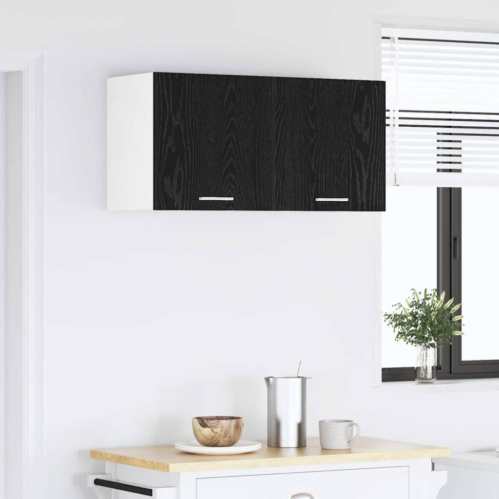 Dulap suspendat Riga Stejar Negru 80 x 31 x 40 cm Lemn compozit — imaginea 5