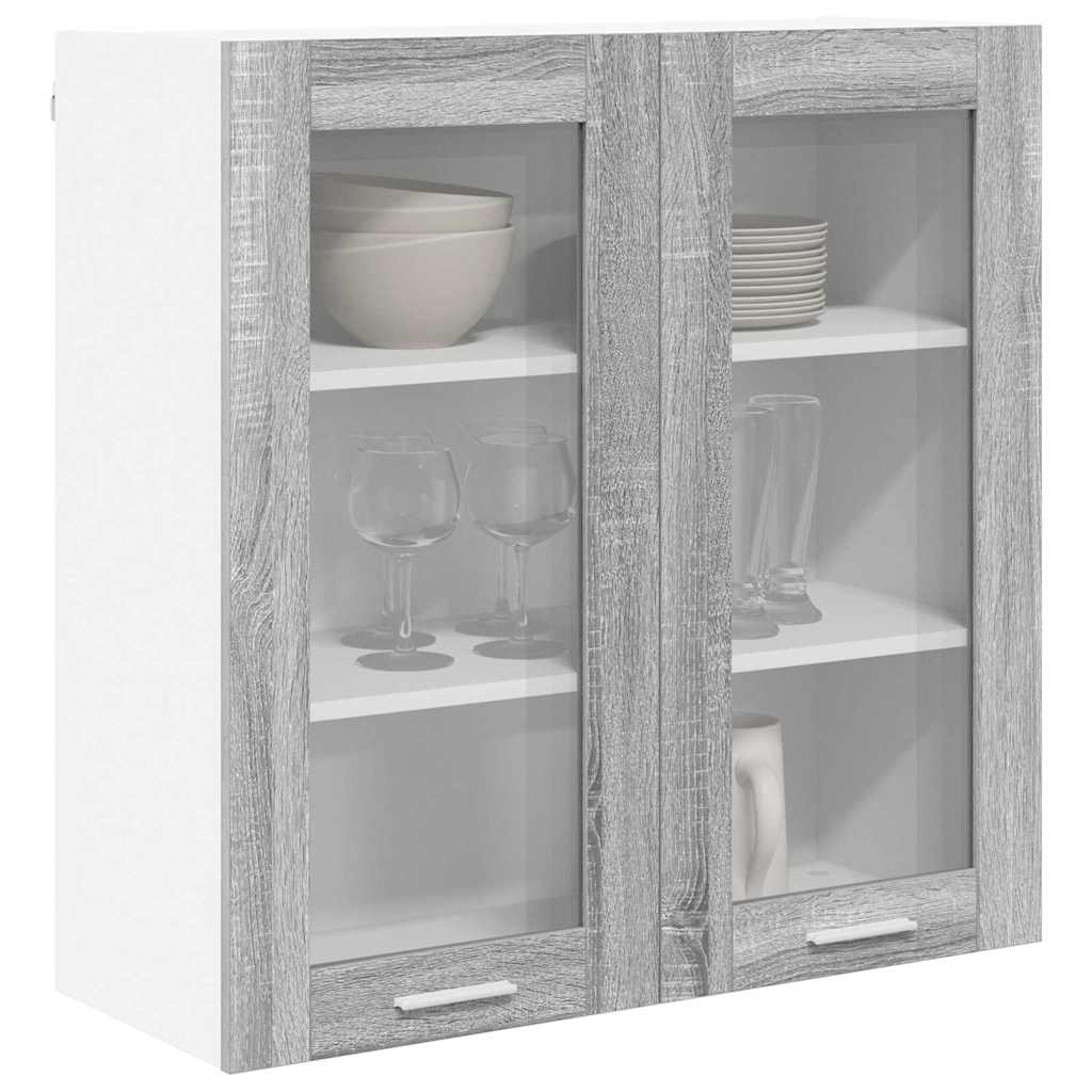 Dulap suspendat Riga Gri Sonoma 80 x 31 x 80 cm Lemn compozit — imaginea 4