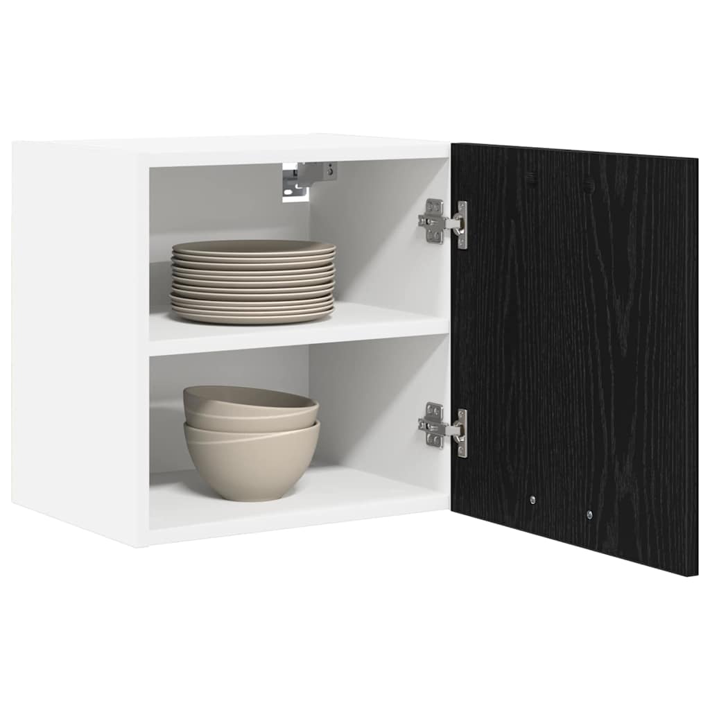 Dulap suspendat cu usa Riga Stejar negru si Alb 40 x 31 x 40 cm — imaginea 4